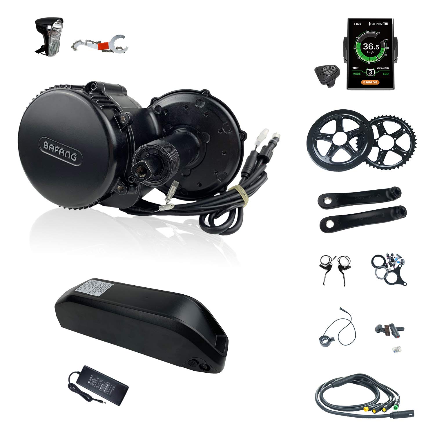 Bafang BBS01B 36V 250W Mid Drive Electric Bike Motor Kit with LCD Display - Optional Battery Included - Ebike Conversion for Mountain & Road Bikes - Perfect for Commuting, Off-Road Adventures & Urban Riding