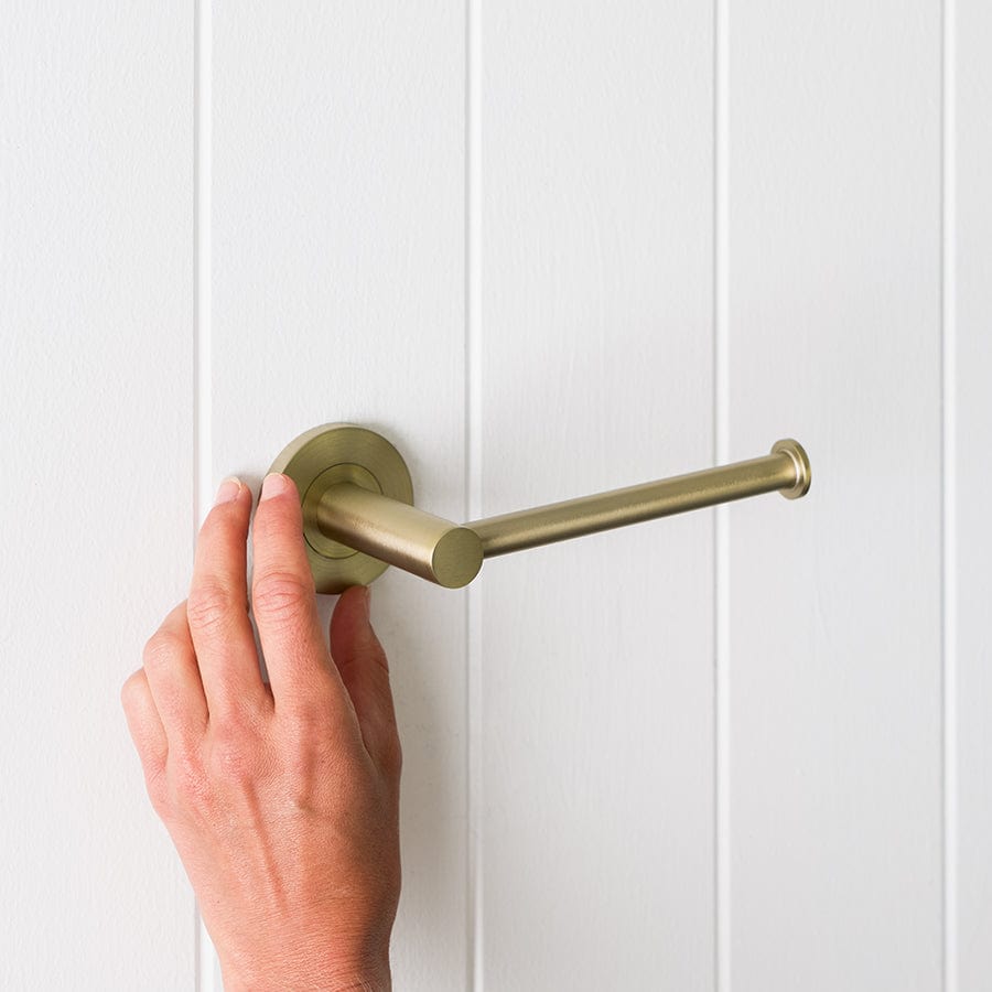 Brushed Nickel Toilet Paper Holder - Warm Modern Bathroom Accessory for Home & Office Use