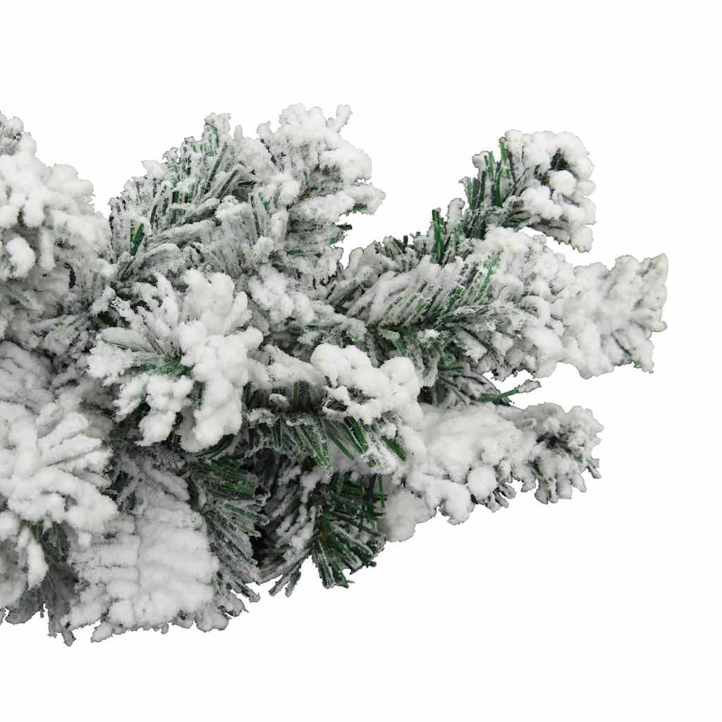 vidaXL 66 ft Green PVC Christmas Garland with Flocked White Snow - Artificial Holiday Decor for Indoor & Outdoor Use - Perfect for Fireplace, Staircase, and Christmas Tree Decoration