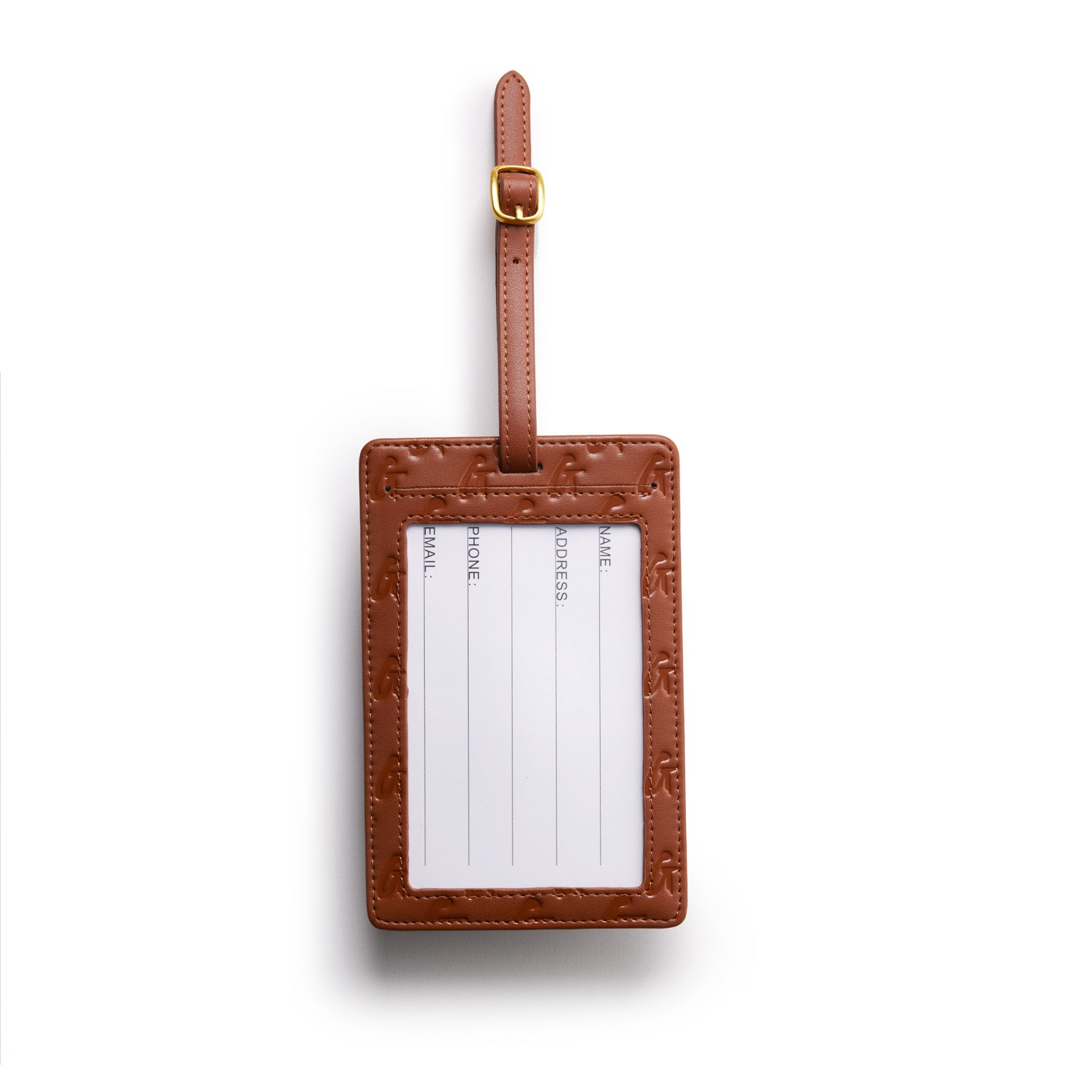 Personalized Monogram Leather Luggage Tag - Brown - Perfect for Travel, Suitcases & Backpacks - Custom Name Gift for Men & Women