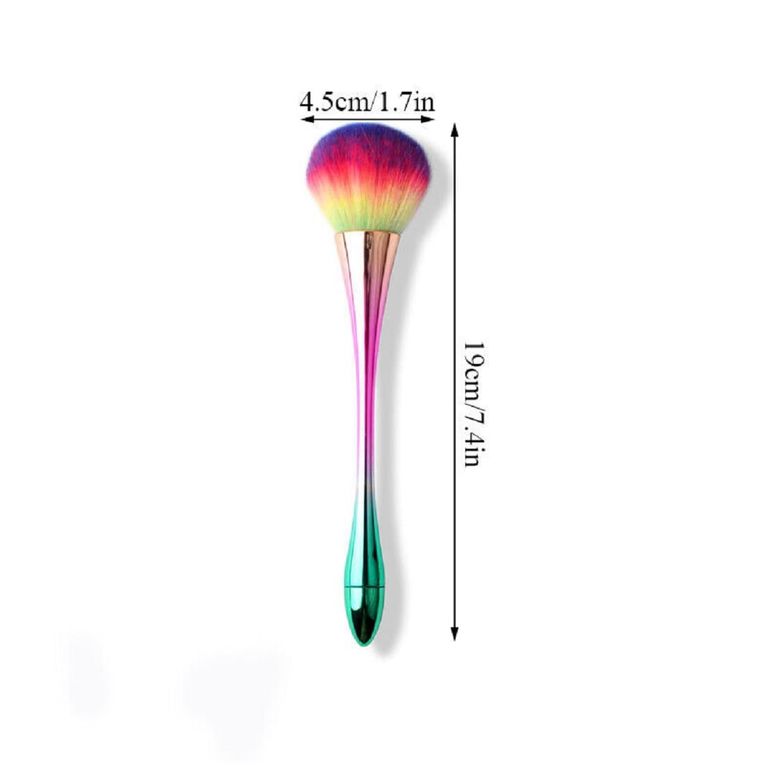 Beautiflame Soft Nail Art Dust Remover Brush - Long Handle Manicure Tool for Acrylic & Gel Nails | Makeup Powder & Blush Brush | Professional Nail Salon & Home Use