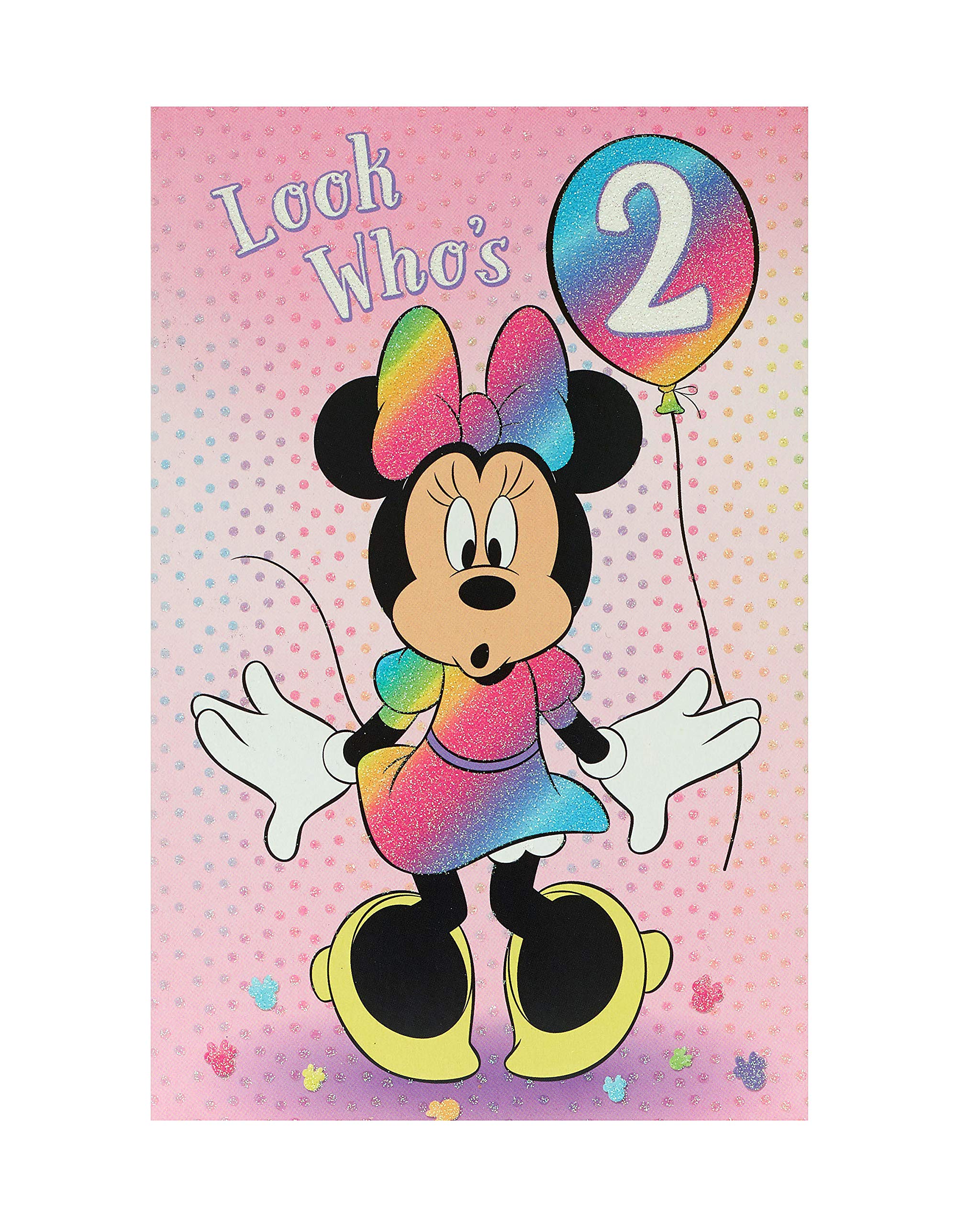 Minnie Mouse 2nd Birthday Card - Disney Birthday Card for 2 Year Old Girls - Perfect for Birthday Gifts, Party Invitations & Special Occasions