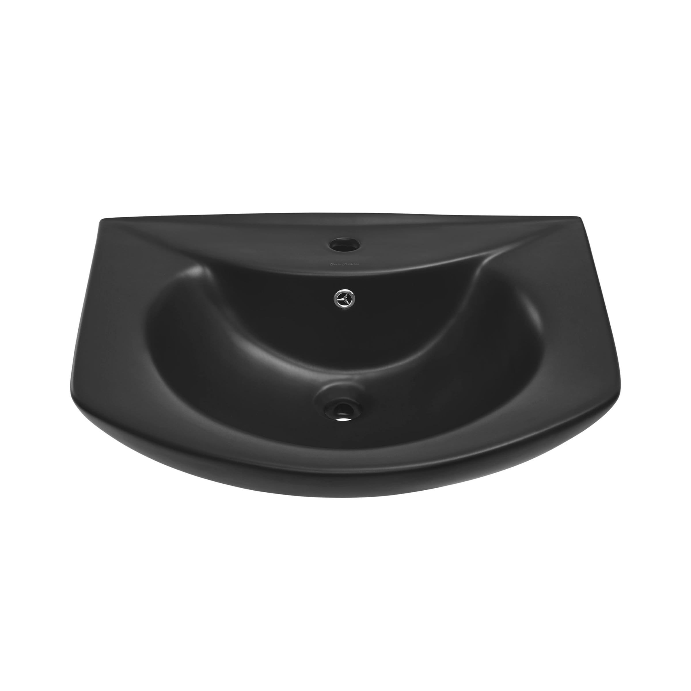 Chateau Two-Piece Round Pedestal Sink in Matte Black - Modern Bathroom Vanity for Small Spaces | Perfect for Powder Rooms & Guest Baths