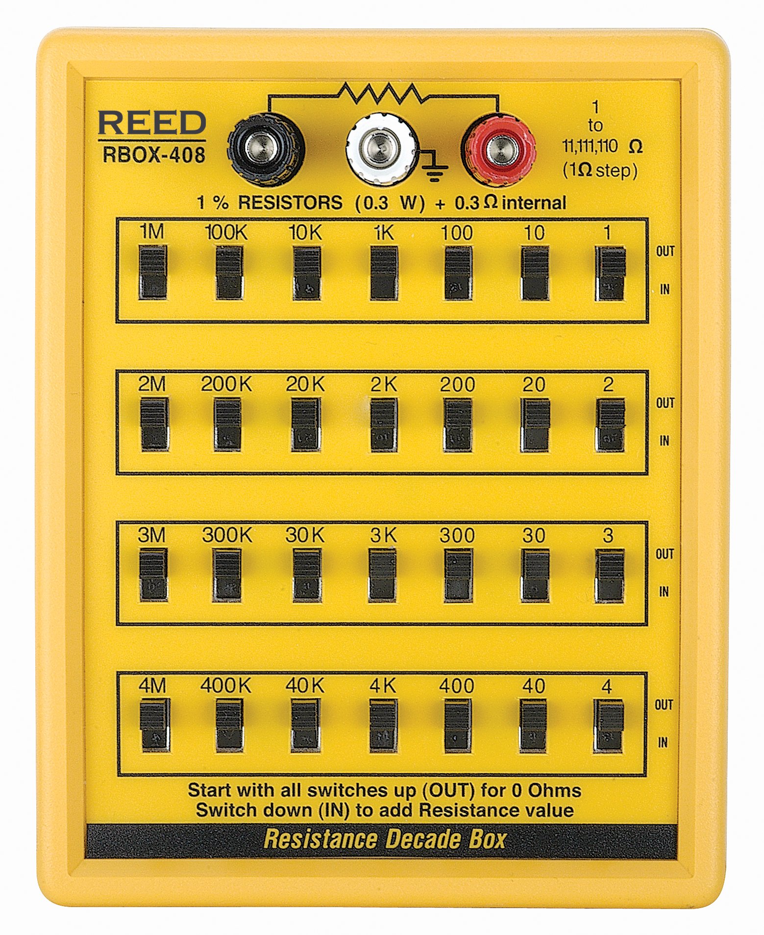 REED Instruments R5408-NIST Resistance Decade Box - Precision Calibration Tool for Electrical Testing & Lab Equipment (Ideal for Engineers, Technicians & Educational Use)
