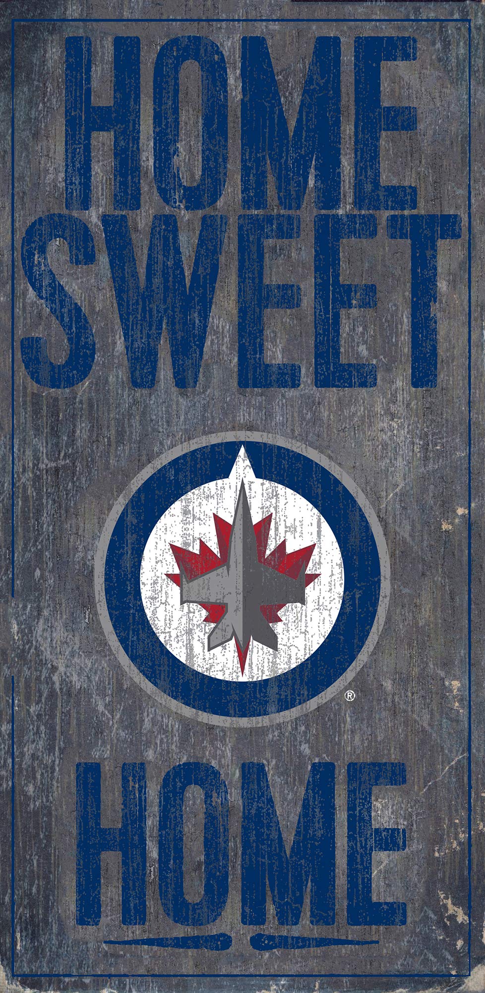 Fan Creations NHL Winnipeg Jets Unisex Home Sweet Home Sign - Team Color, 6 x 12 Inches - Perfect for Game Room, Man Cave, or Sports Fan Gift