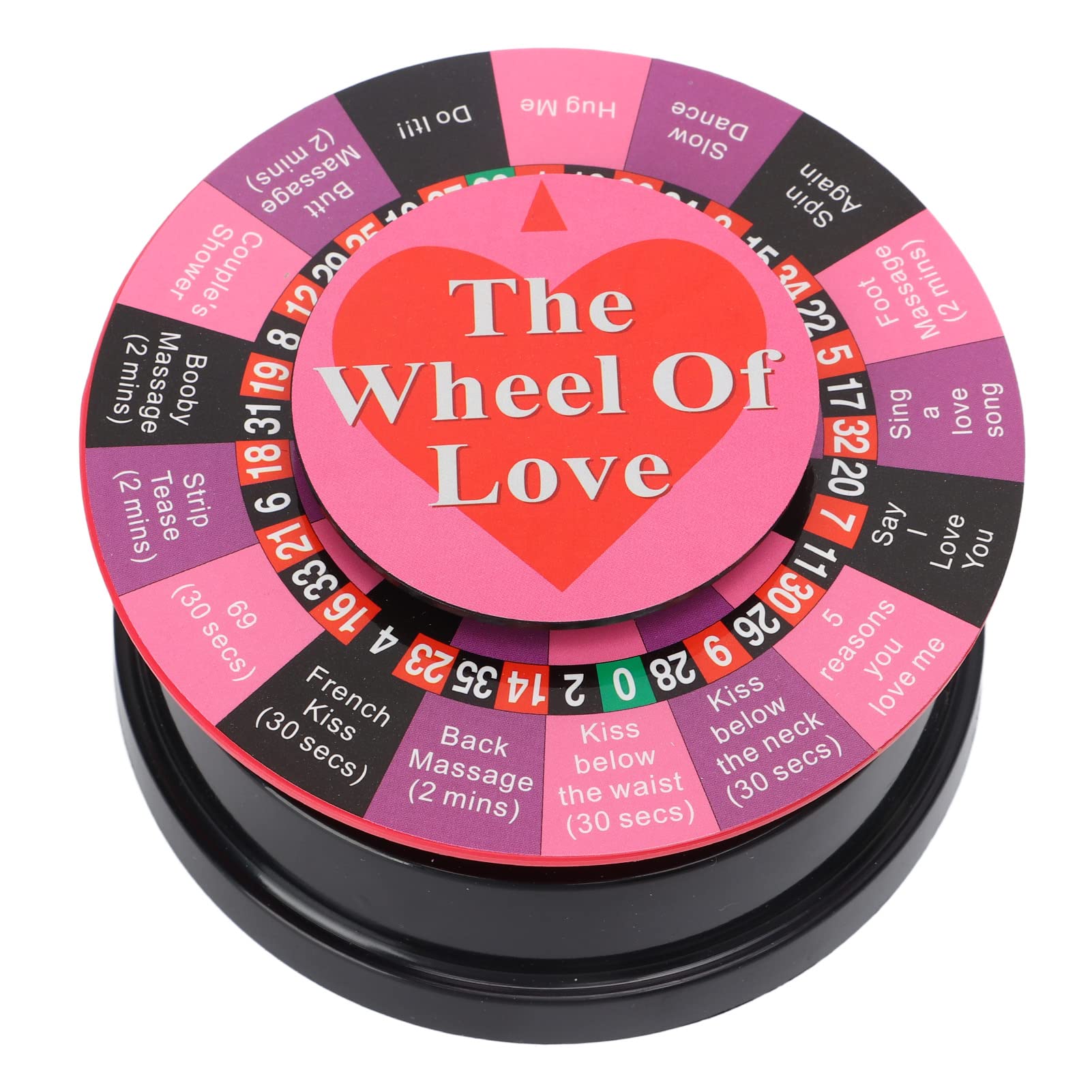Spinning Wheel of Love - Romantic Couples Sex Game with 17 Exciting Ways to Play | Portable Adult Party Game Set | Perfect for Date Nights, Bachelor Parties & Intimate Gifts