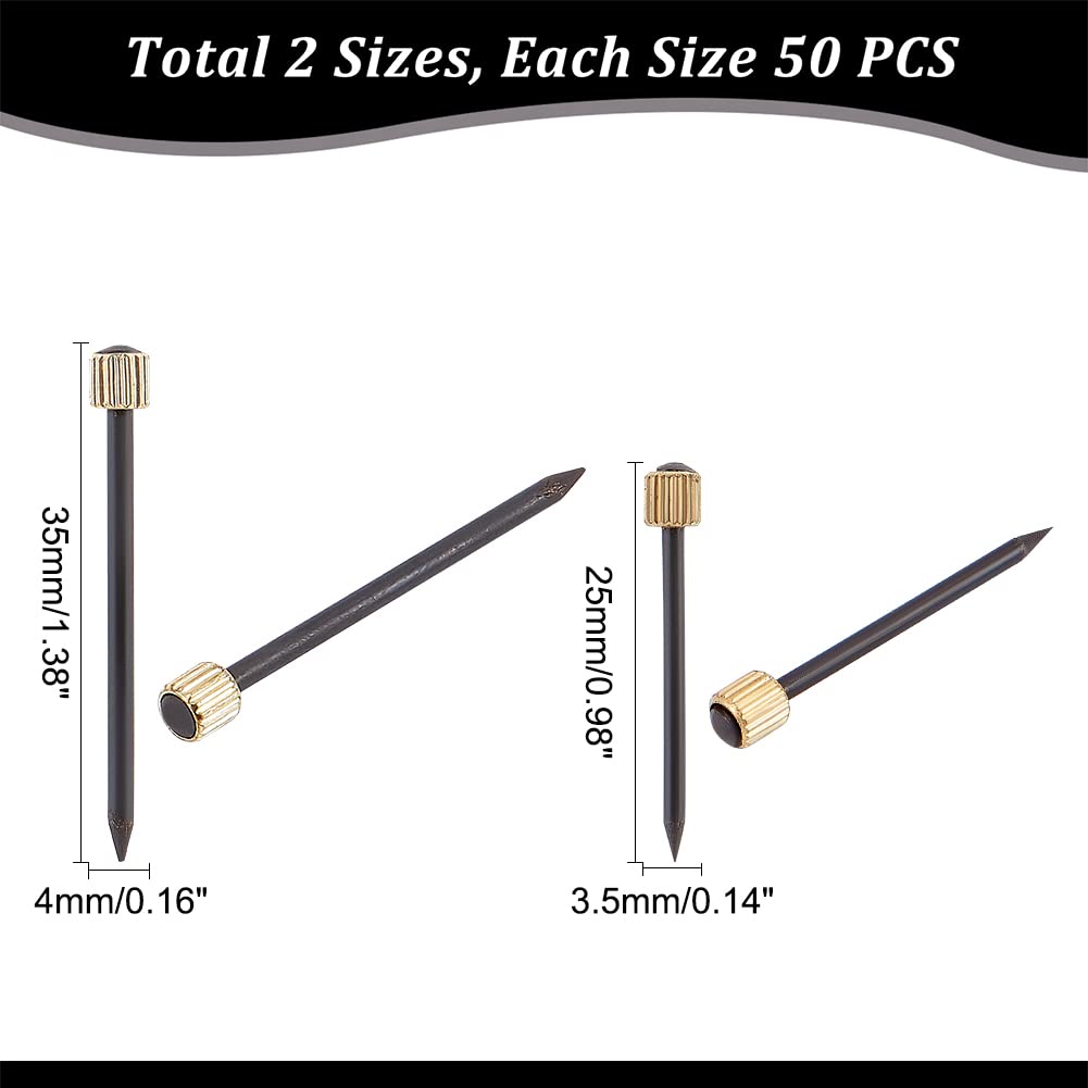 UNICRAFTALE 100-Piece Black Iron Picture Hanging Nails Kit - 25mm & 35mm Flat Head Nails for Wooden & Drywall - Perfect for Hanging Frames, Mirrors, and Wall Decor