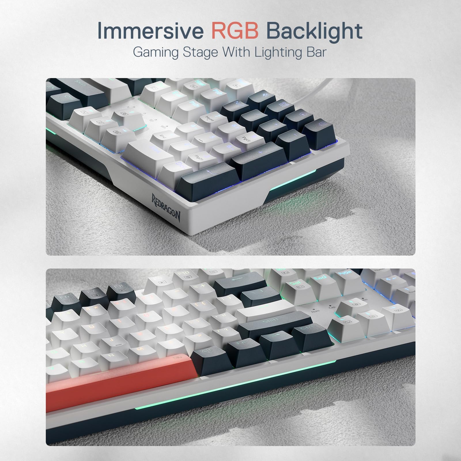 Redragon K668 RGB Mechanical Gaming Keyboard - 104 Keys, Hot-Swappable, Red Switch for PC Gaming