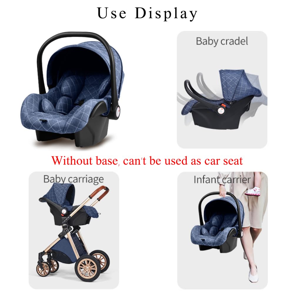 Premium Baby Stroller with Bassinet | Lightweight Folding Pram for Newborns & Infants | Navy Blue Travel System | Perfect for Park Walks, Shopping & Family Outings