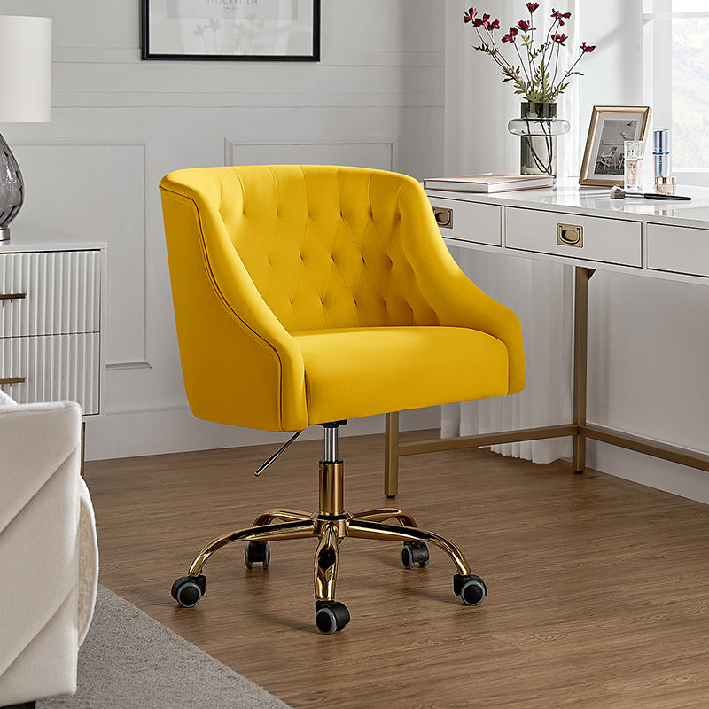 Penelope Velvet Tufted Office Chair - Ergonomic Executive Desk Chair with Lumbar Support - Perfect for Home Office, Gaming & Workspace Comfort