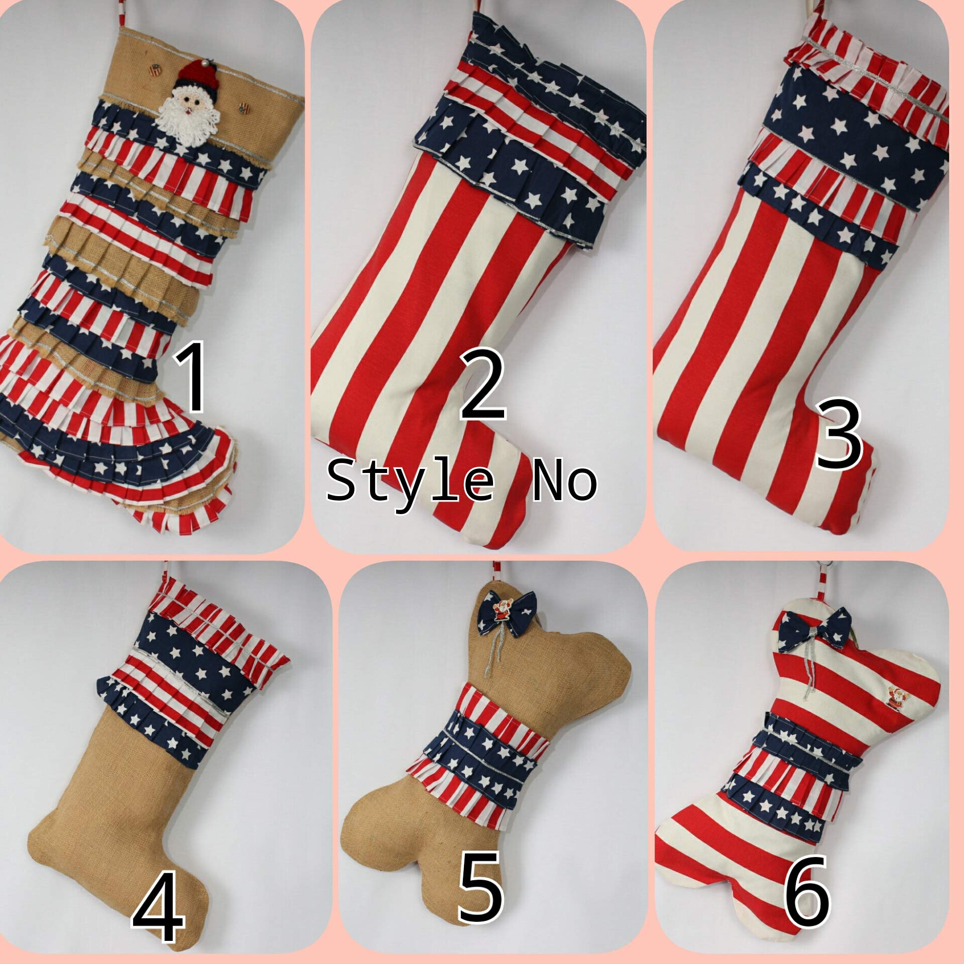 Personalized Patriotic Bone Dog Stocking - Christmas Gift for Large Dogs, Pet Stocking Stuffer with Bone Design - Perfect for Holiday Decor & Pet Lover Gifts