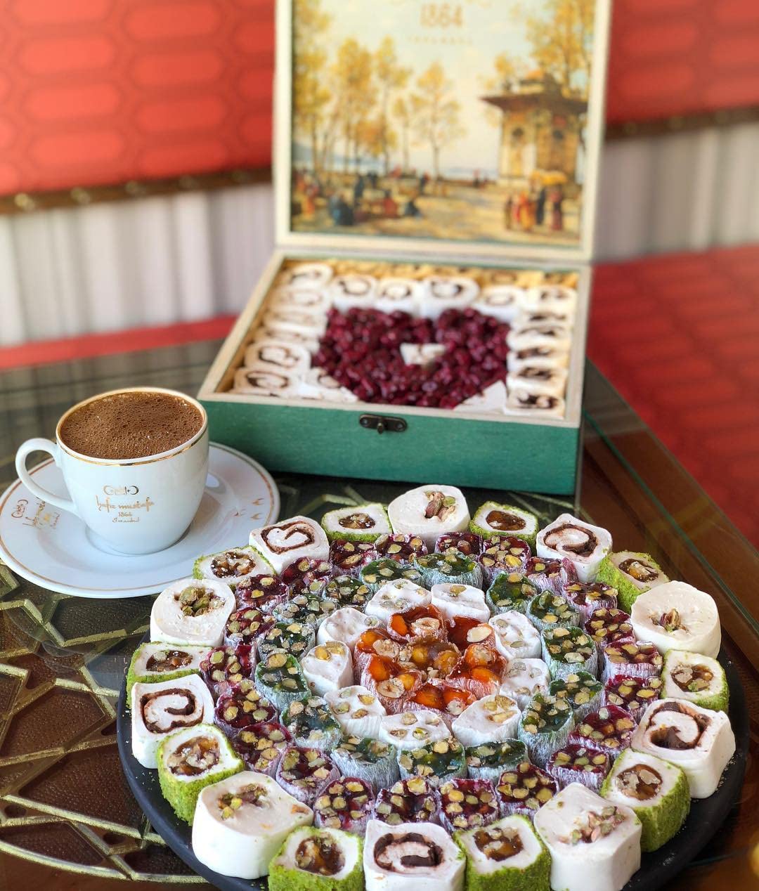 Premium Hafiz Mustafa 1864 Istanbul Turkish Delight Gift Box - Assorted Flavors (Pistachio, Hazelnut, Walnut, Fig, Orange, Pomegranate, Kiwi, Honey, Milk) - Authentic Turkish Dessert Snacks for Birthday, Christmas Gifts & Special Occasions - Perfect for Holiday Treats, Office Snacks, and Cultural Food Experiences