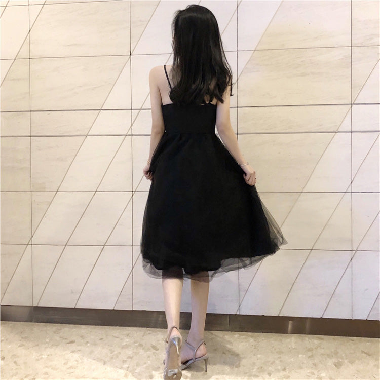 Elegant Black V-Neck Tulle Short Summer Dress - Sexy Prom Party Cocktail Dress for Women | Perfect for Beach Vacations, Evening Parties & Special Occasions