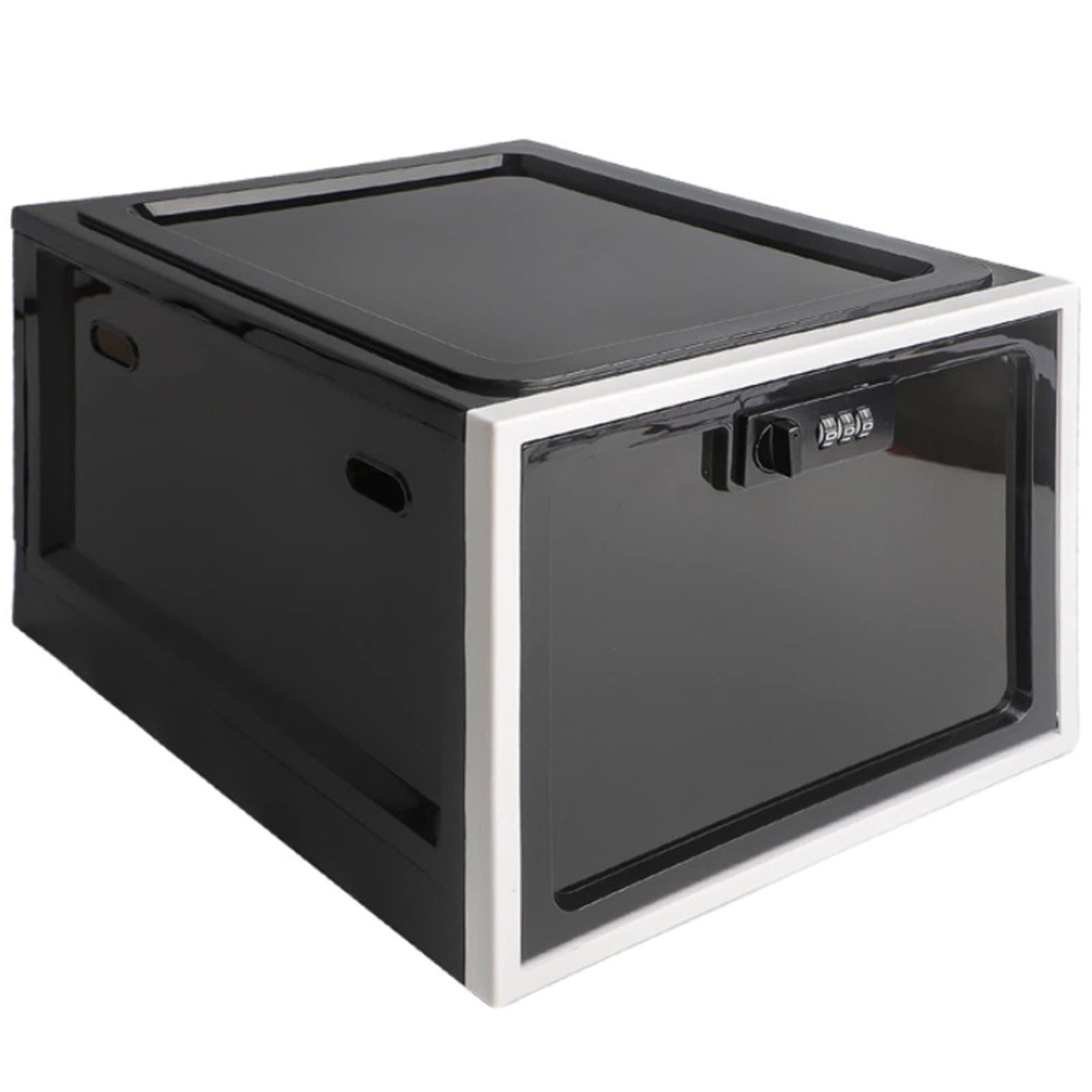 Lockable Storage Box for Medicine, Food & Home Safety - Secure Black Box for Organizing Essentials