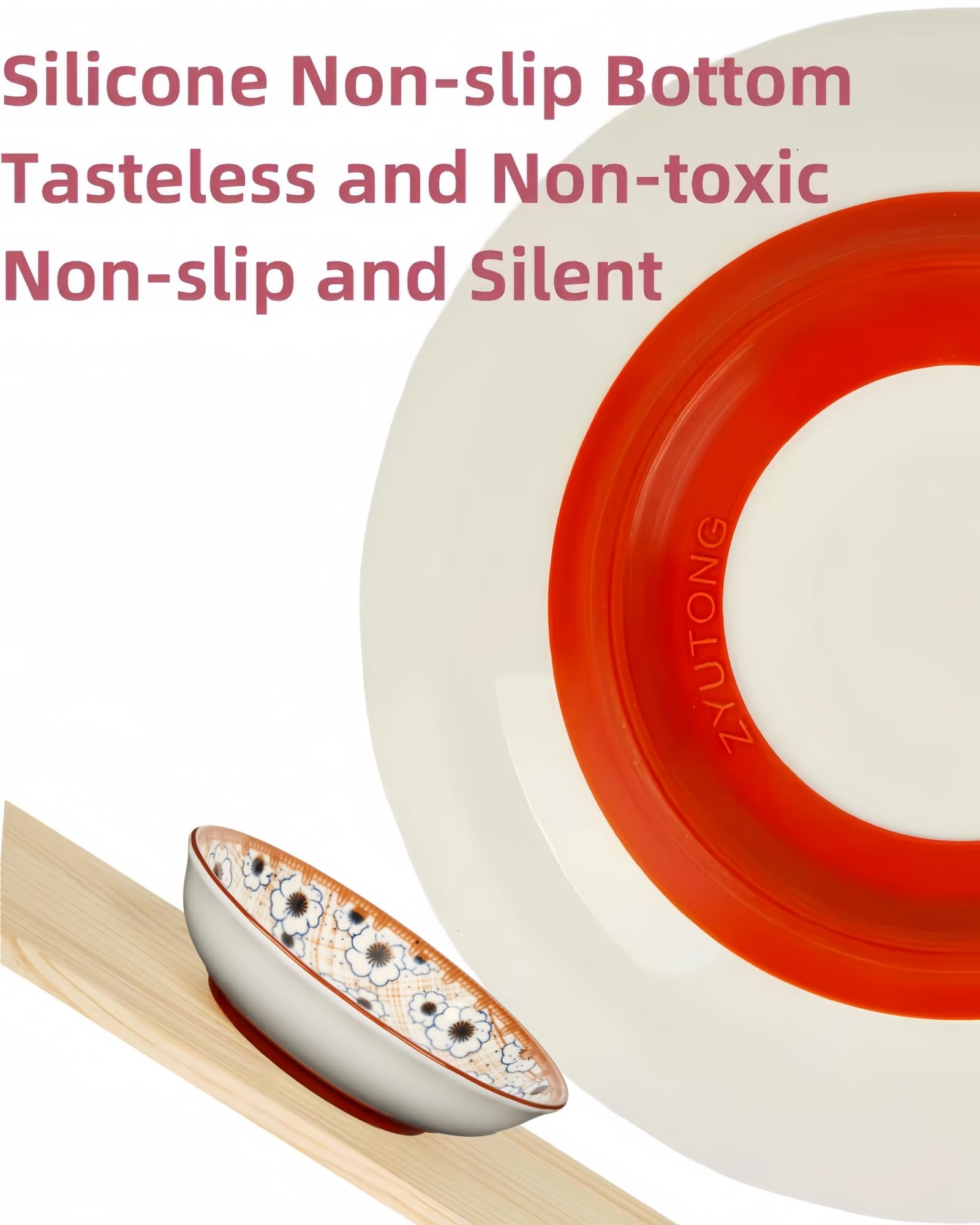 Whisker Fatigue Cat Bowl – 5.5 Inch Ceramic Cat Food Dish with Non-Slip Silicone Base, Shallow Wide Cat Plate for Indoor Cats | Quiet Feeding Solution for Sensitive Whiskers | Perfect for Kittens, Senior Cats & Picky Eaters