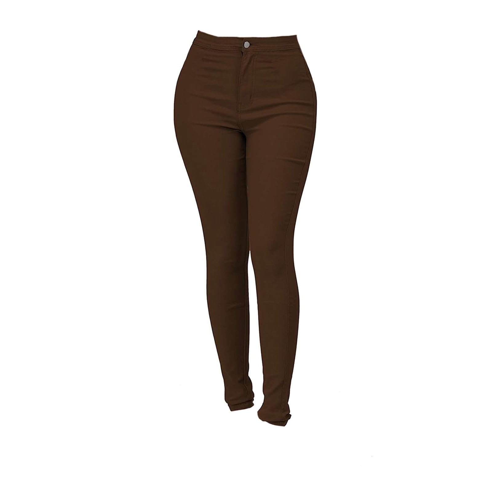2024 Women's High Waist Slim Straight Stretch Jeans - Solid Color Casual Boyfriend & Loose Fit Denim Pants with Zipper | Perfect for Everyday Wear, Office & Weekend Outings