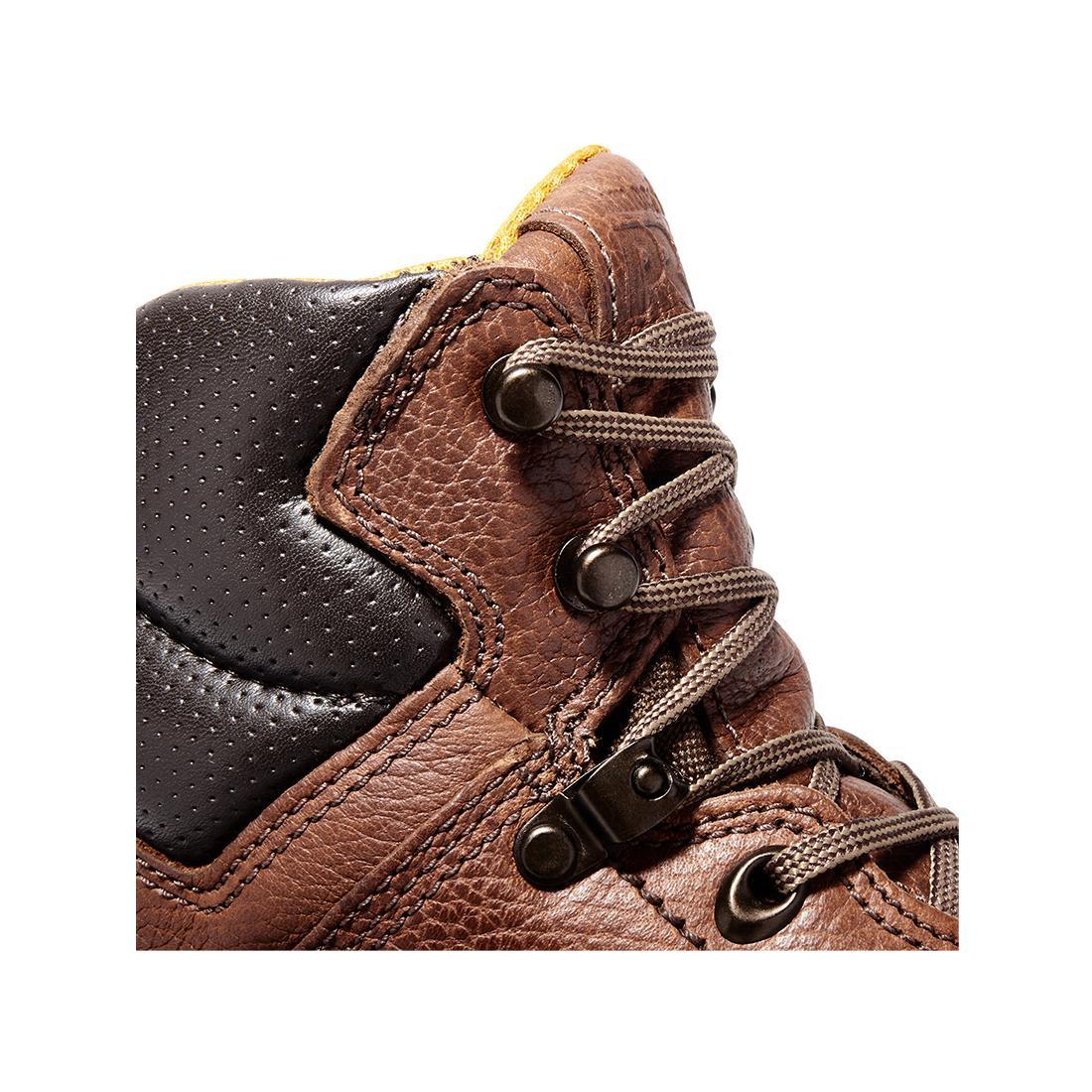 Titan® 6 Inch Alloy Toe Work Boots for Men - Brown Leather Safety Shoes with Slip Resistant Sole - Perfect for Construction, Warehouse & Industrial Work