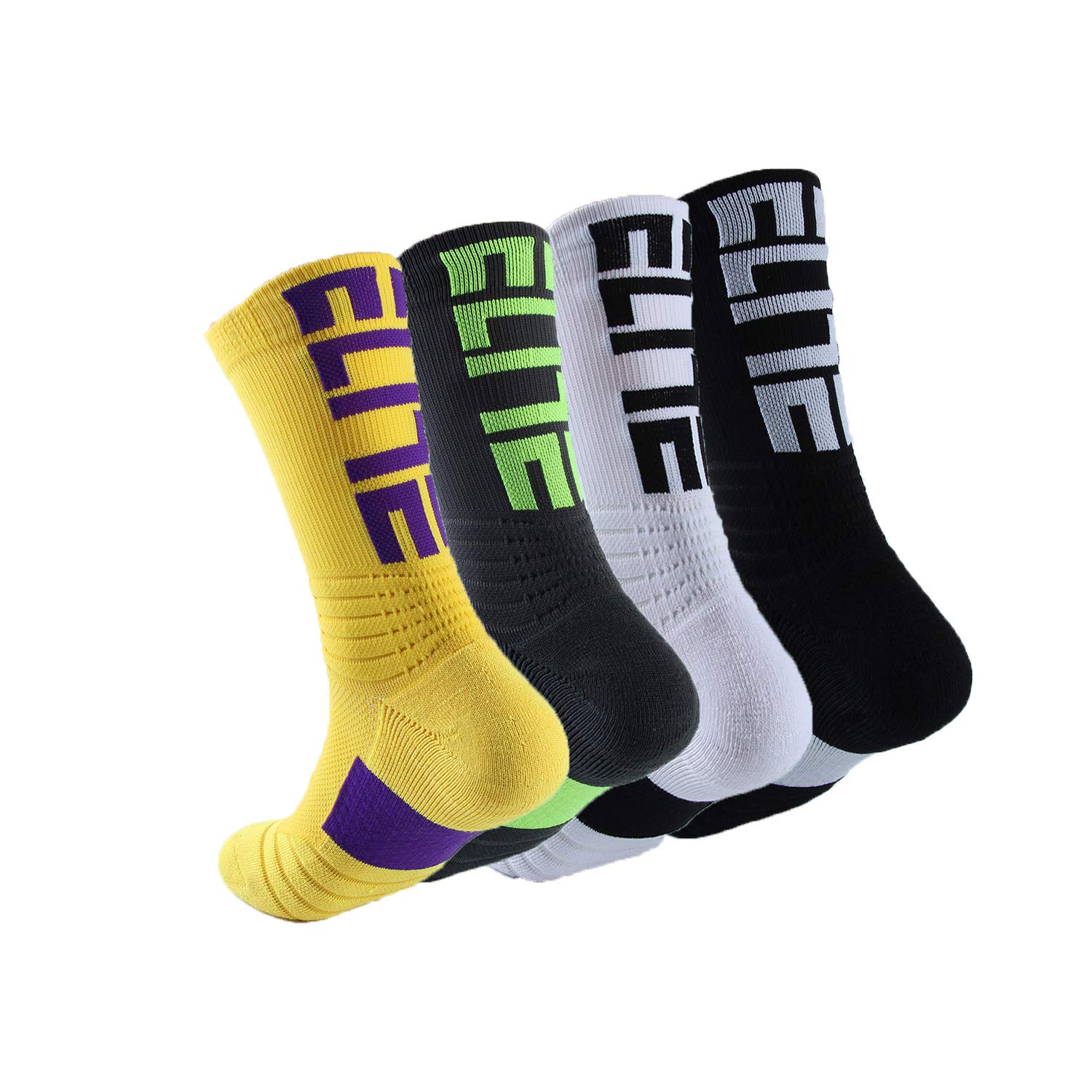 HARAVAL Men's Basketball Socks - 4 Pairs Ankle Athletic Socks for Running, Soccer & Hiking - Breathable Cushioned Sports Socks for Men & Boys - Perfect for Gym, Training & Outdoor Activities