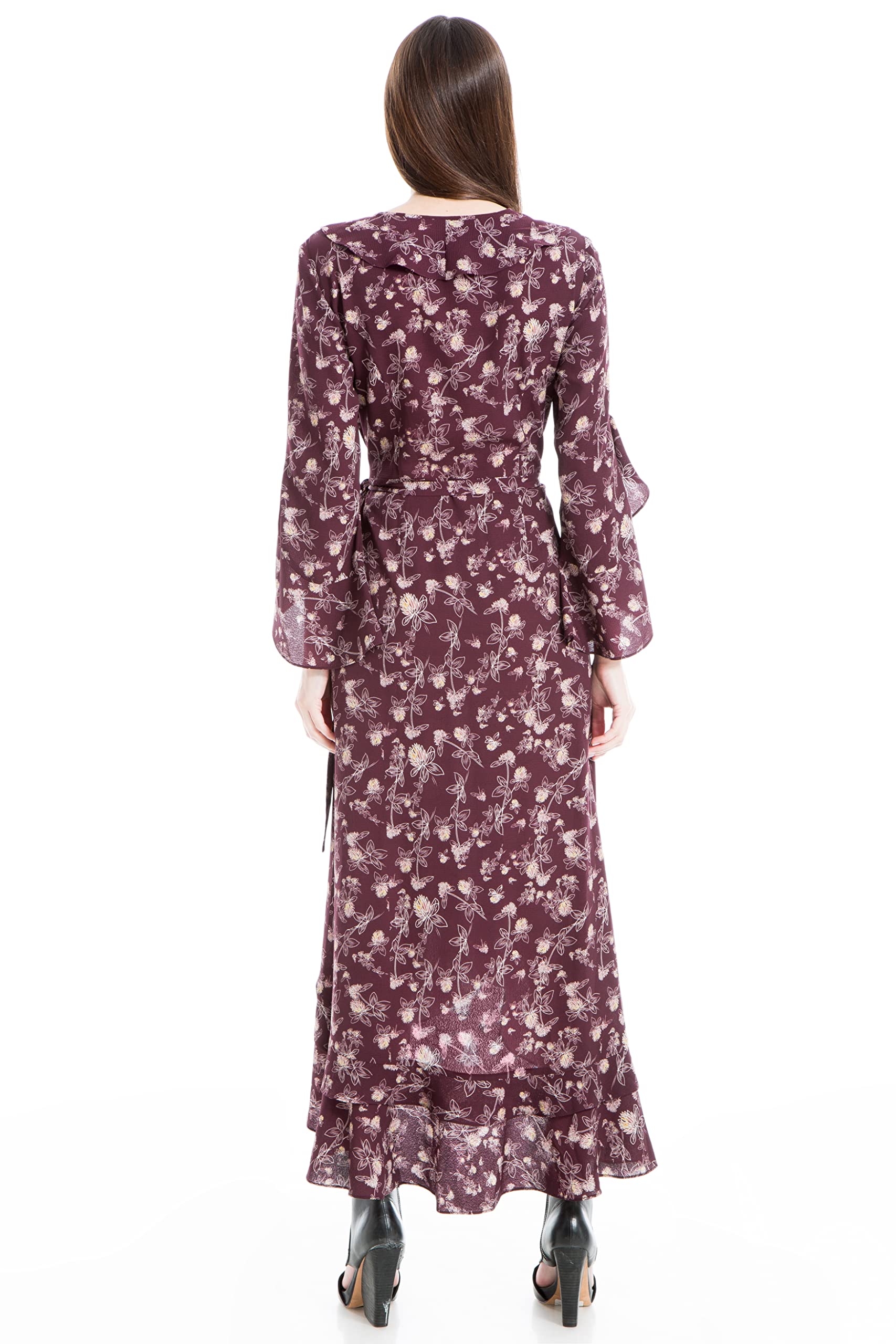 Max Studio Women's Ruffle Wrap Dress - Elegant & Flowy for Parties