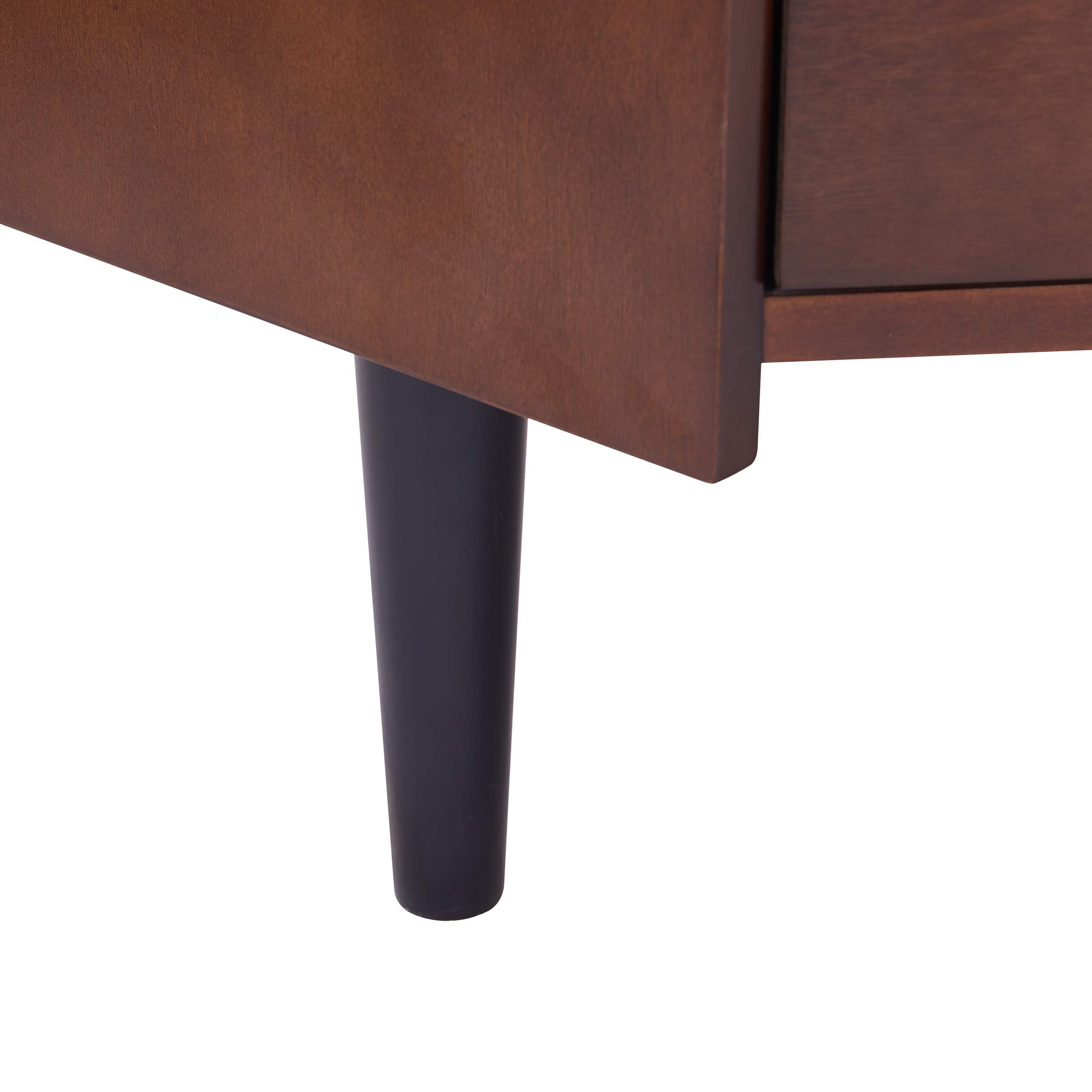 Larson Corner Storage Bar Cabinet - Brown Wooden Cabinet with Shelves & Doors for Living Room, Dining Room, or Home Bar - Space-Saving Furniture for Small Spaces