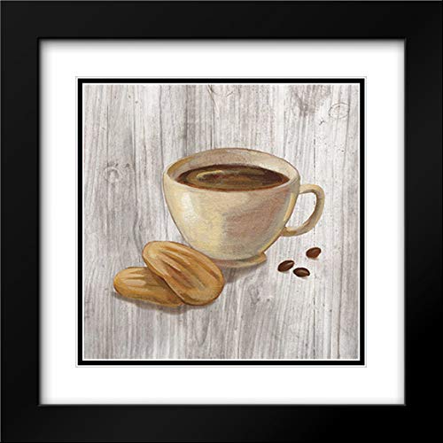 Silvia Vassileva 'Coffee Time II' 20x20 Black Modern Framed Double Matted Museum Art Print on Wood - Perfect for Living Room, Bedroom & Office Wall Decor