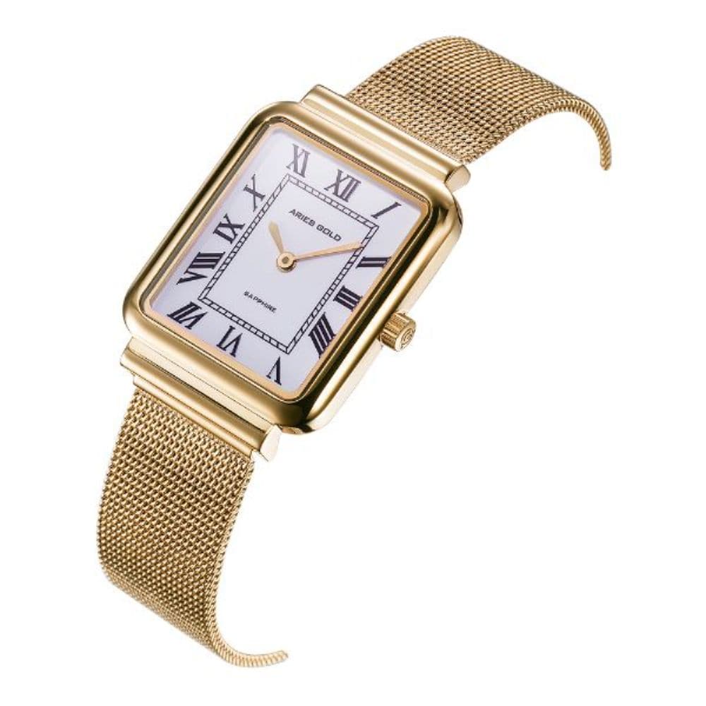 ARIES GOLD ENCHANT ISABELLA Women's Luxury Gold Stainless Steel Watch with Mesh Strap - Perfect for Business, Parties & Everyday Wear