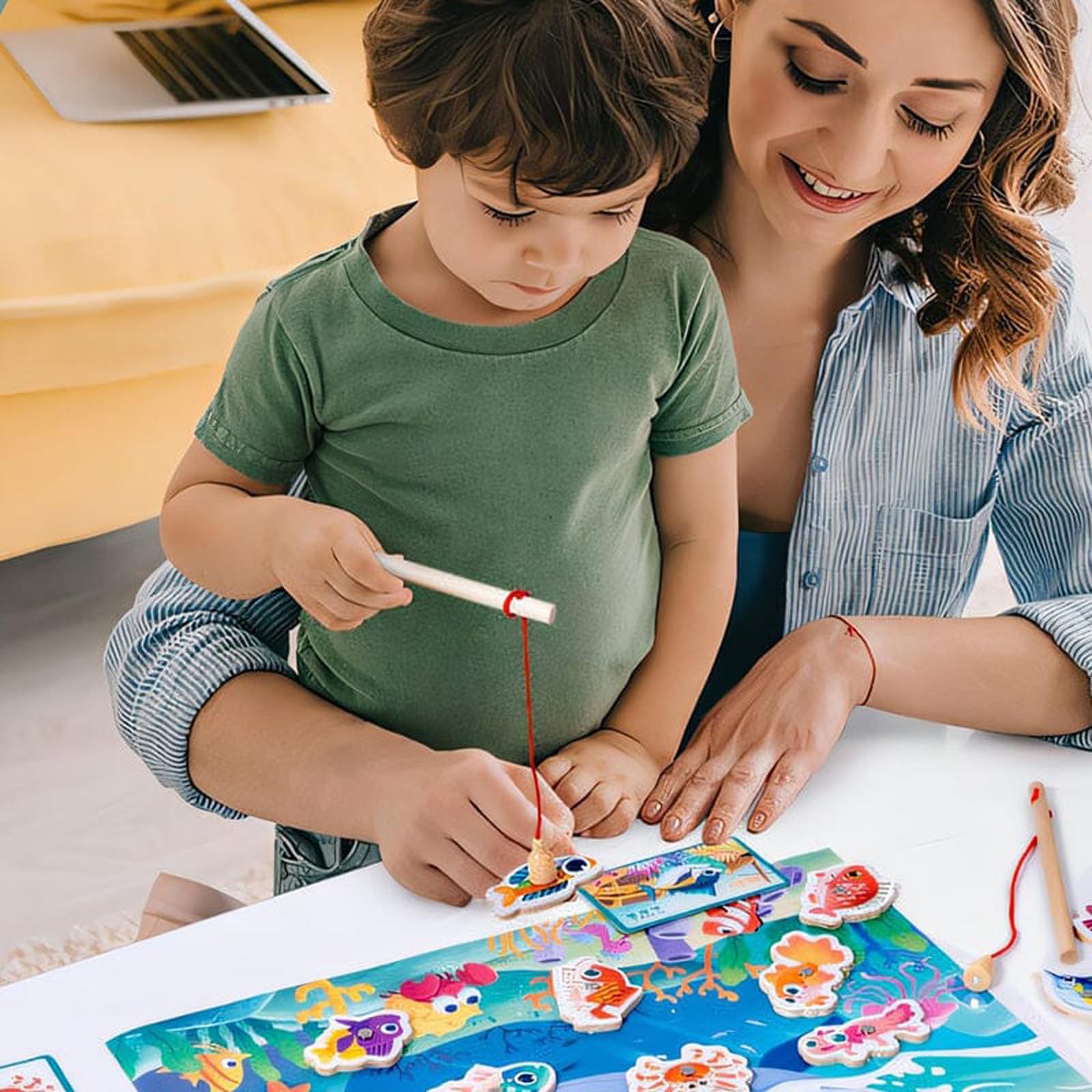 Wooden Magnetic Fishing Game for Kids - Fun Toddler Activity Toy, Montessori Fine Motor Skills Development, Preschool Learning Gift | Perfect for Birthday Parties, Classroom Activities & Early Childhood Education
