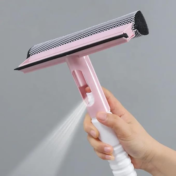 Orrda 3-in-1 Glass Cleaning Kit with Spray Bottle, Double-Sided Window Cleaner Wiper & Squeegee - Perfect for Windows, Mirrors, Shower Doors & Glass Surfaces (1 Pack, Multi-Color)