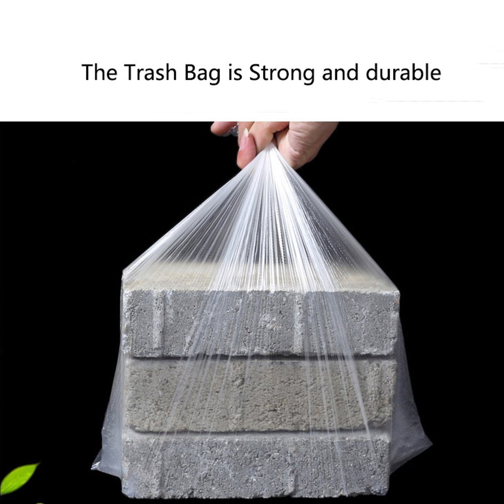 **Gereen 1.2 Gallon Extra Strong Small Trash Bags - 150 Count, Clear Garbage Can Liners for Home, Office, Car & Travel - Durable Waste Disposal Solution**