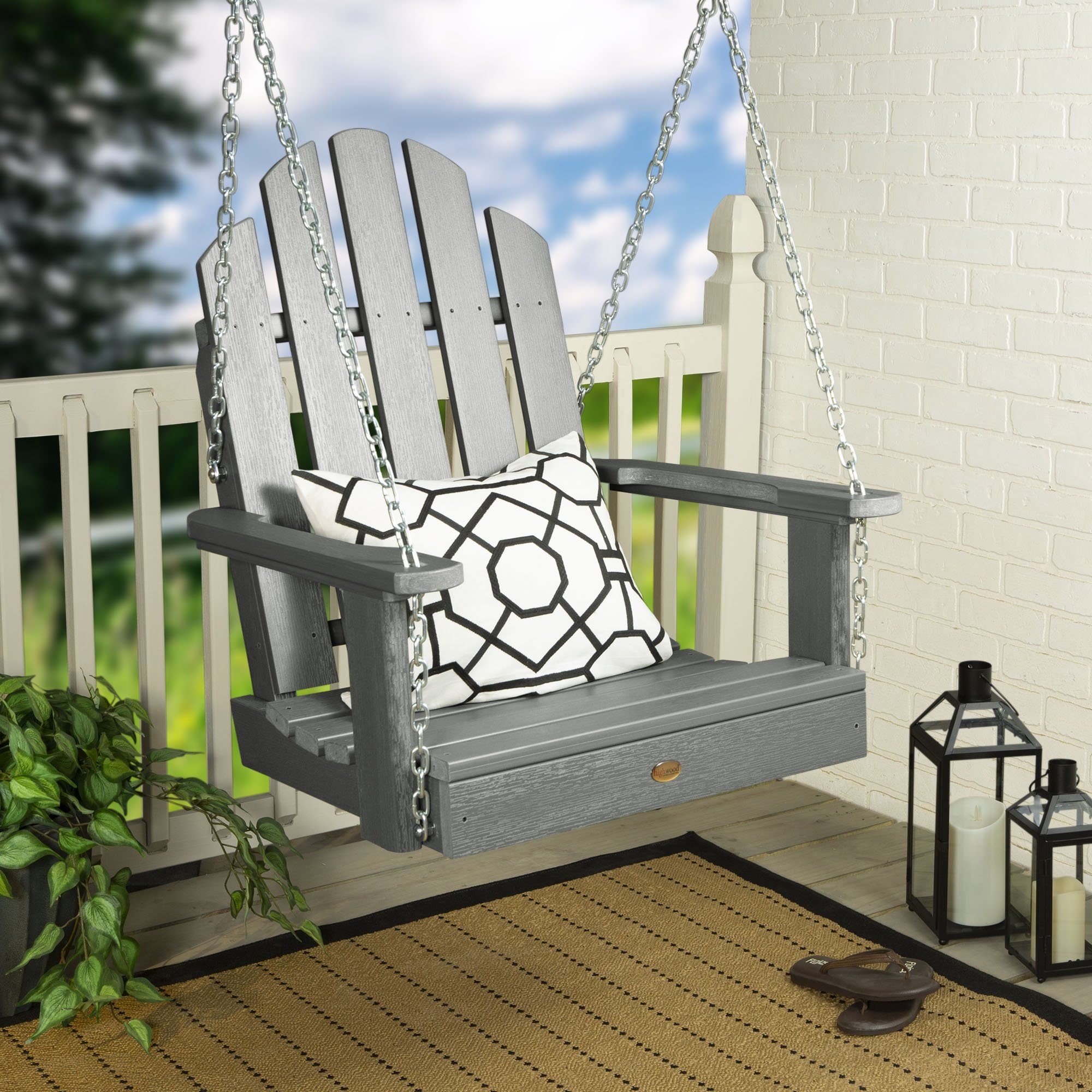 Classic Westport Single Seat Porch Swing for Outdoor Relaxation - Perfect for Patio, Garden, and Backyard Decor