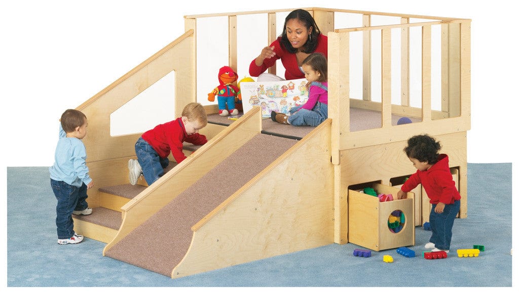 Jonti Craft Tiny Tots Loft with Storage Bins - Durable Kids Playhouse Furniture for Daycare, Preschool & Home Playroom