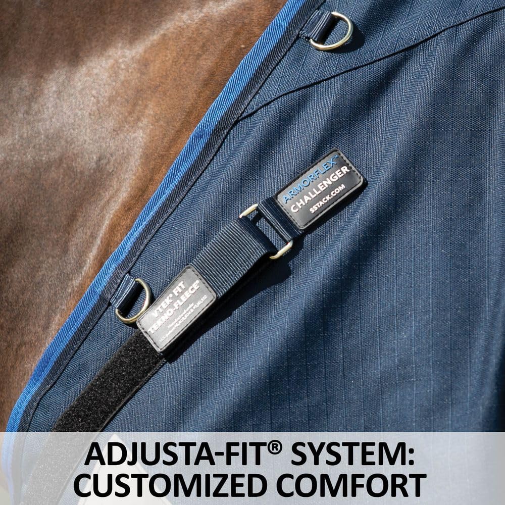 Challenger II VTEK Adjusta-Fit Bellyband Horse Blanket - Waterproof Winter Horse Blanket with Wither Relief for Cold Weather Protection | Ideal for Trail Riding, Stable Use & Outdoor Winter Activities