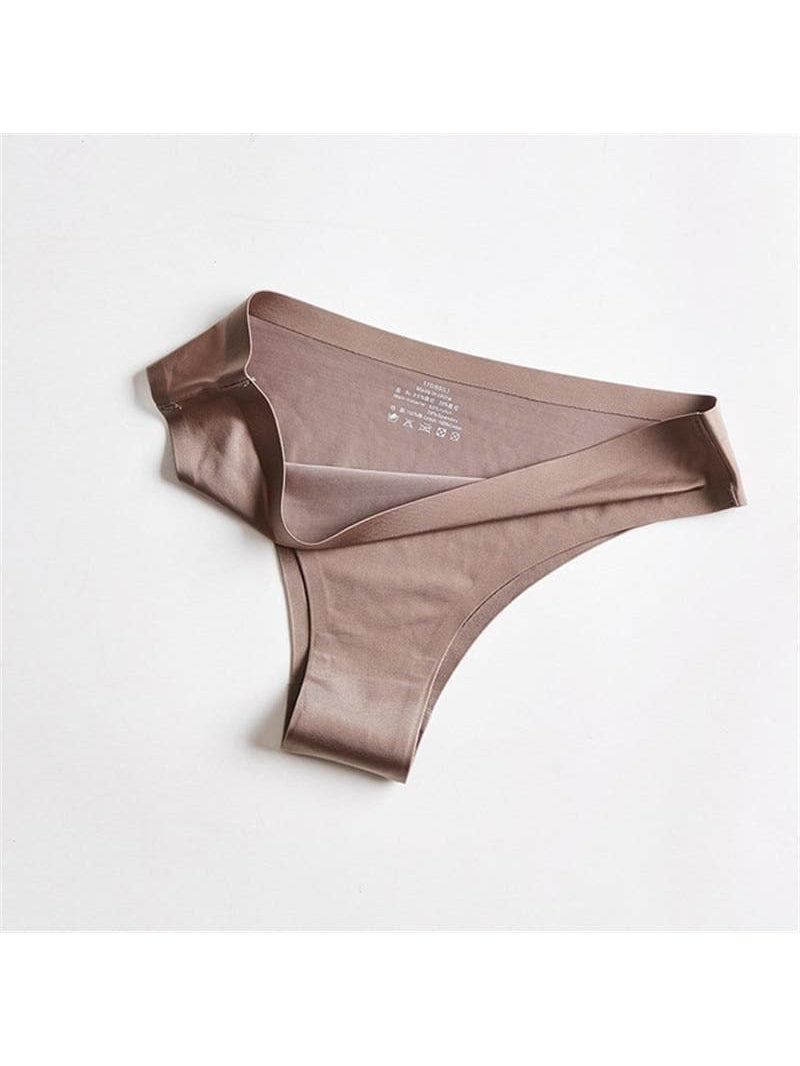ZASUWA Women's Solid Color Ice Silk Shorts - Comfortable Thong Underwear for Sleep, Lounge & Everyday Wear