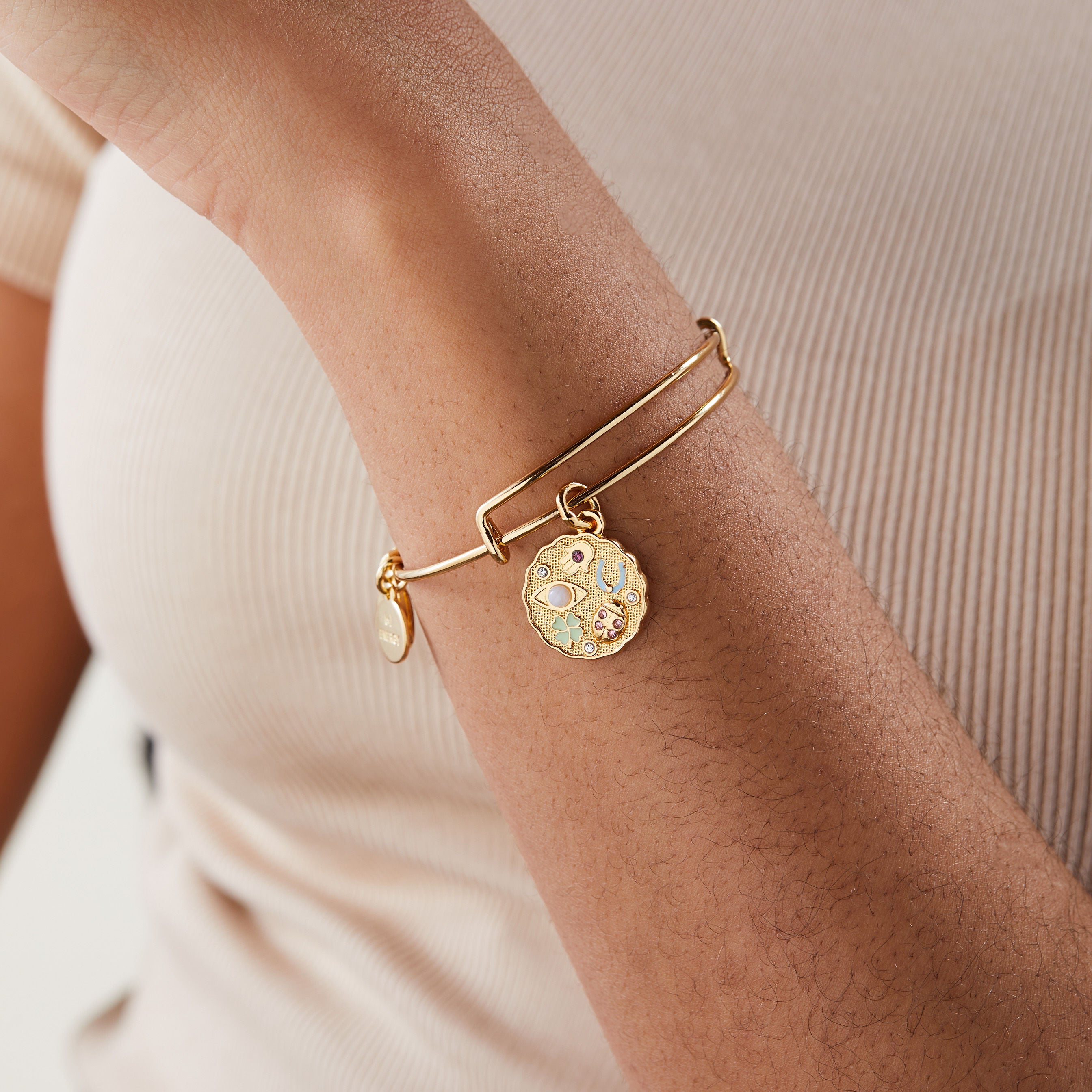 Abundant Blessings Charm Bangle Bracelet - Elegant Adjustable Sterling Silver Jewelry for Women | Perfect for Daily Wear, Gifts & Special Occasions