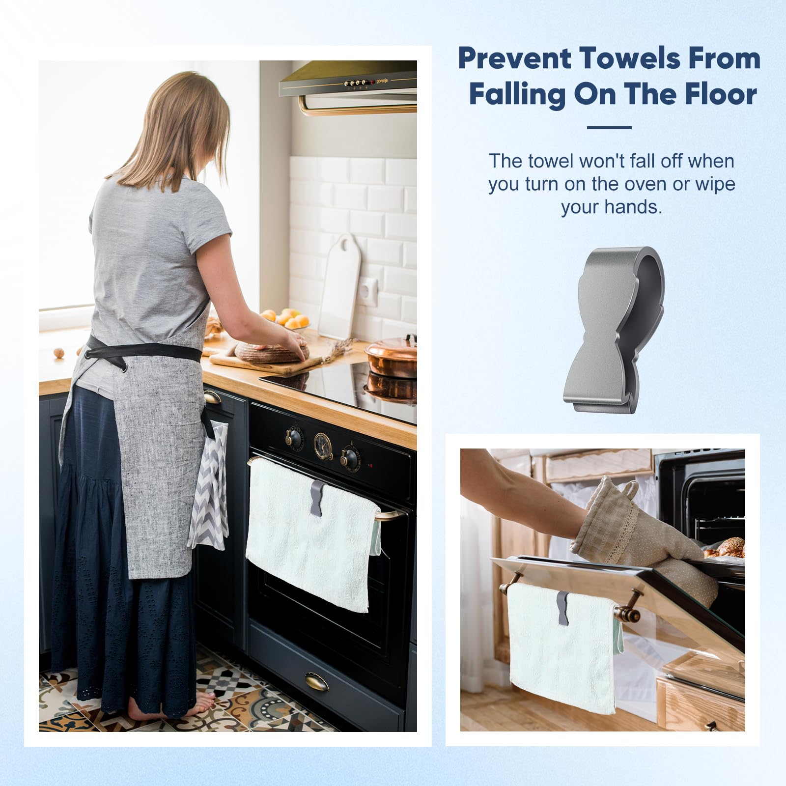 Havawish 6-Pack Non-Slip Towel Clips for Kitchen, Oven, Dishwasher & Stove - Secure Hand Towels, Bathroom Racks & Clothing - Perfect for Home, Restaurant & RV Use