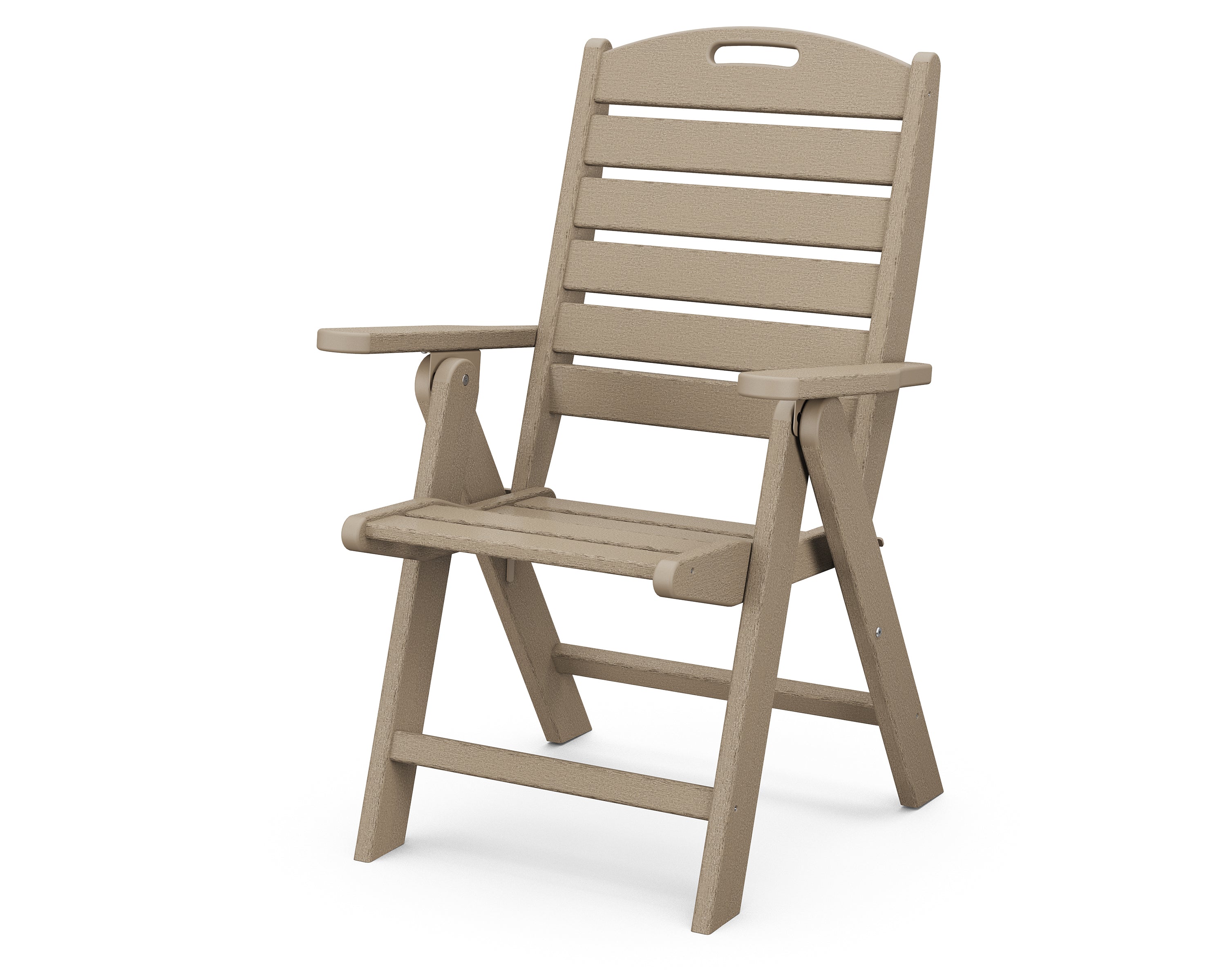 POLYWOOD Nautical Folding Highback Chair - Durable Outdoor Adirondack Style Seating for Patio, Poolside & Beach Use
