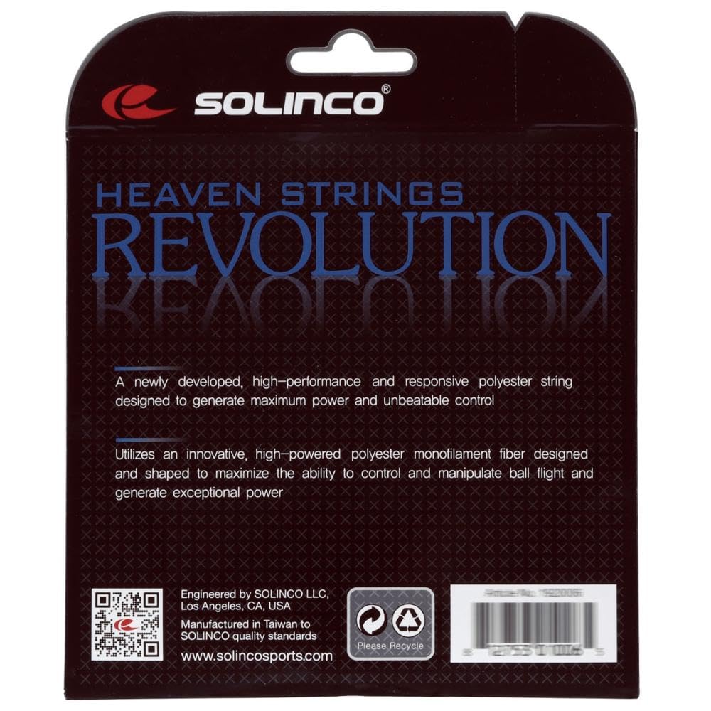 SOLINCO Revolution 17G 1.20mm Tennis String - High Performance Polyester String for Control & Spin | Perfect for Competitive Players & Tournament Play