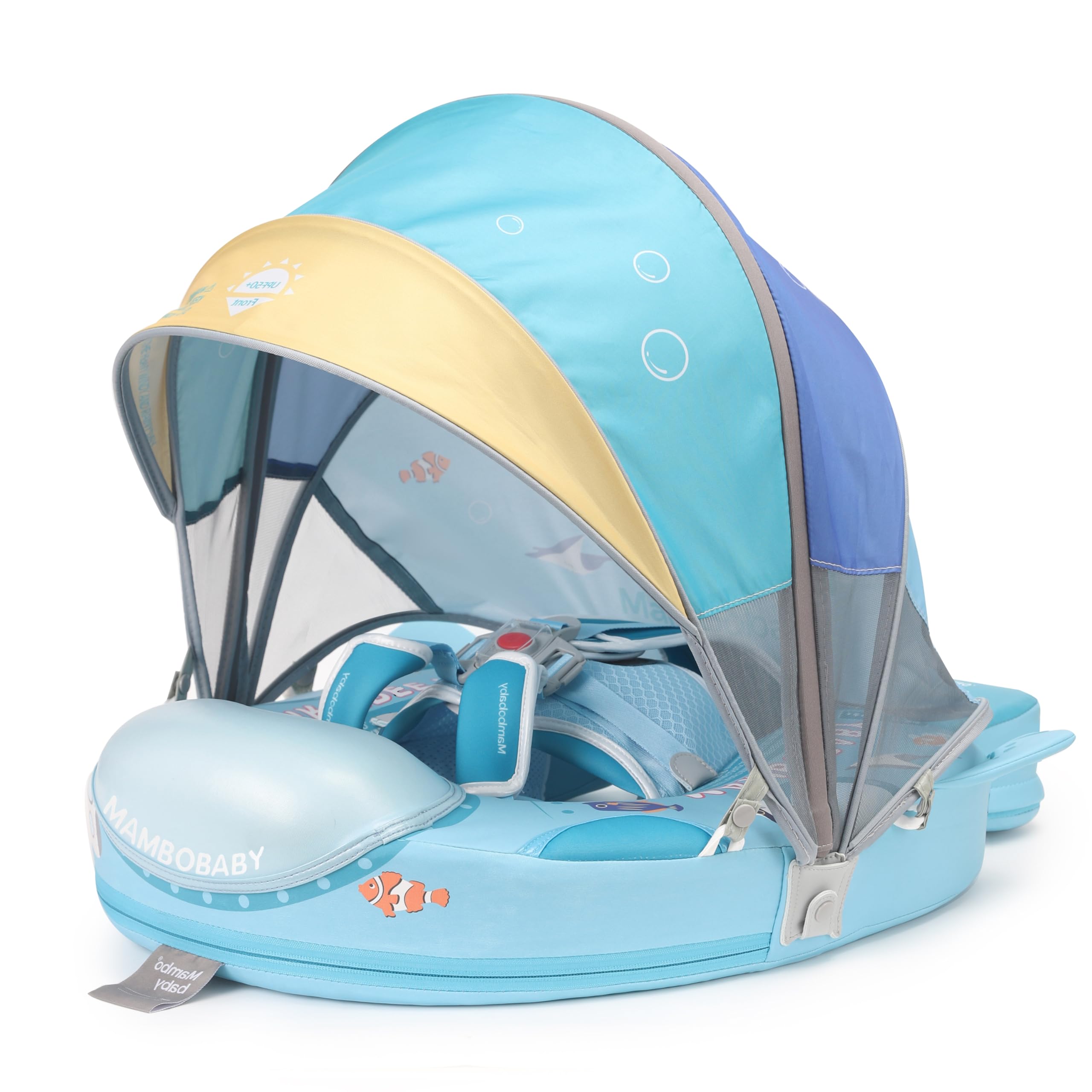 **2025 New Mambobaby Baby Float with Canopy – Non-Inflatable Infant Pool Float for 3-24 Months – Skin-Friendly Toddler Swim Ring for Boys & Girls – Submarine Style – Perfect for Beach, Pool & Summer Water Play**