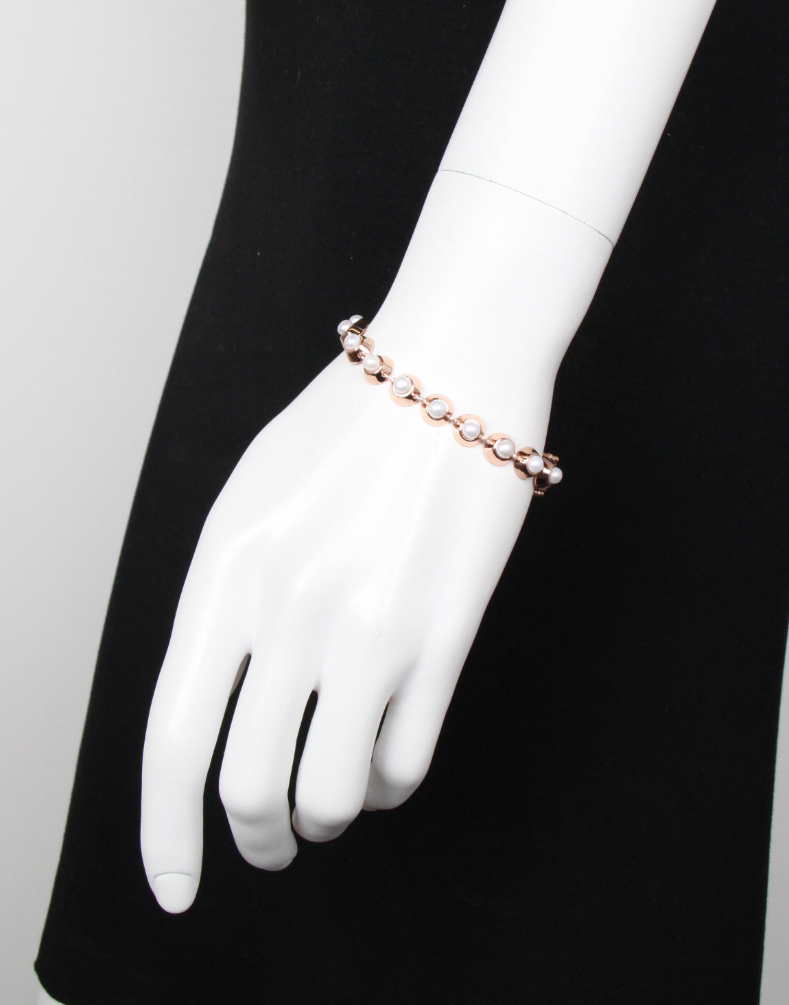 Pearl Cabochon Bracelet in Rose Gold - Elegant Jewelry for Women, Perfect for Weddings, Parties & Everyday Wear