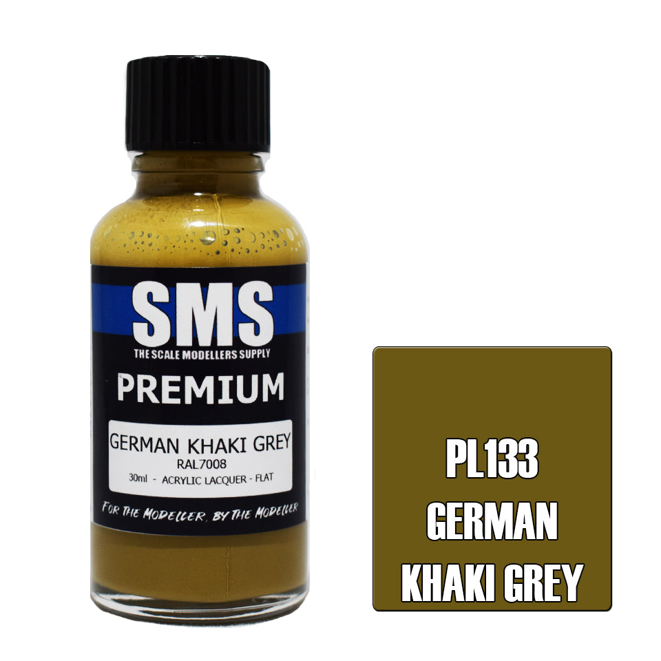 Premium German Khaki Grey Acrylic Lacquer Airbrush Paint - 30ML for Miniature Models, DIY Crafts & Automotive Detailing
