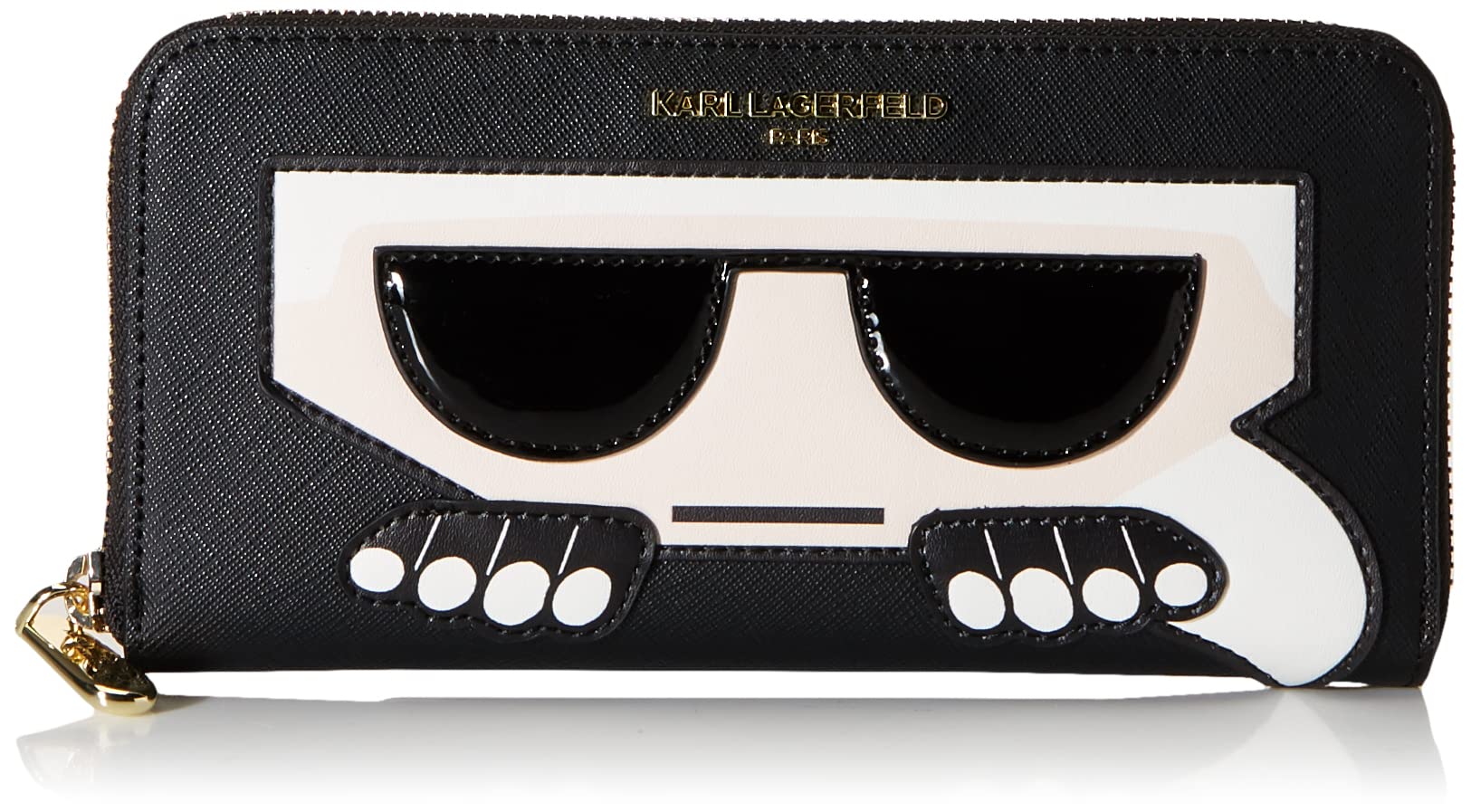 KARL LAGERFELD Paris Maybelle Zip Wallet for Women | Genuine Leather Credit Card Holder & ID Organizer | Perfect for Everyday Use, Travel & Gifts