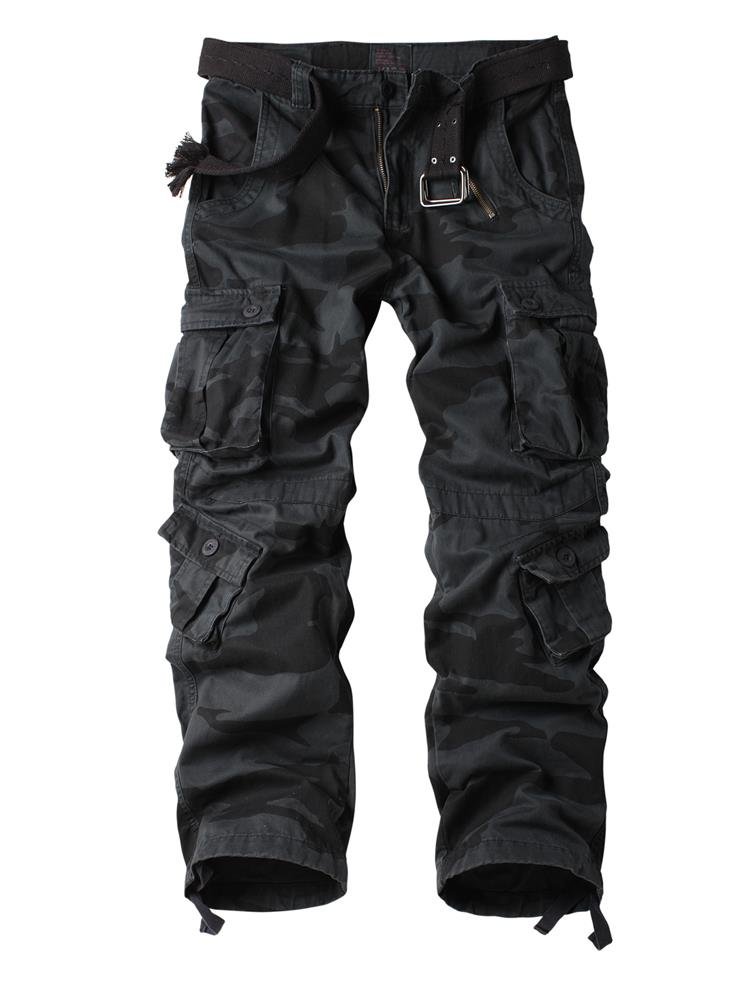 AKARMY Men's Fleece Lined Hiking Pants - Waterproof Outdoor Cargo Pants for Hiking, Skiing & Work with 8 Pockets - Warm Winter Thermal Pants for Camping & Snow Activities