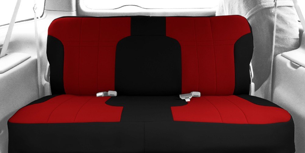 CalTrend Neoprene Seat Covers for 2013-2017 Honda Accord - Red with Black Trim Bench Seat Covers | Waterproof & Durable Car Accessories for Road Trips & Daily Commute