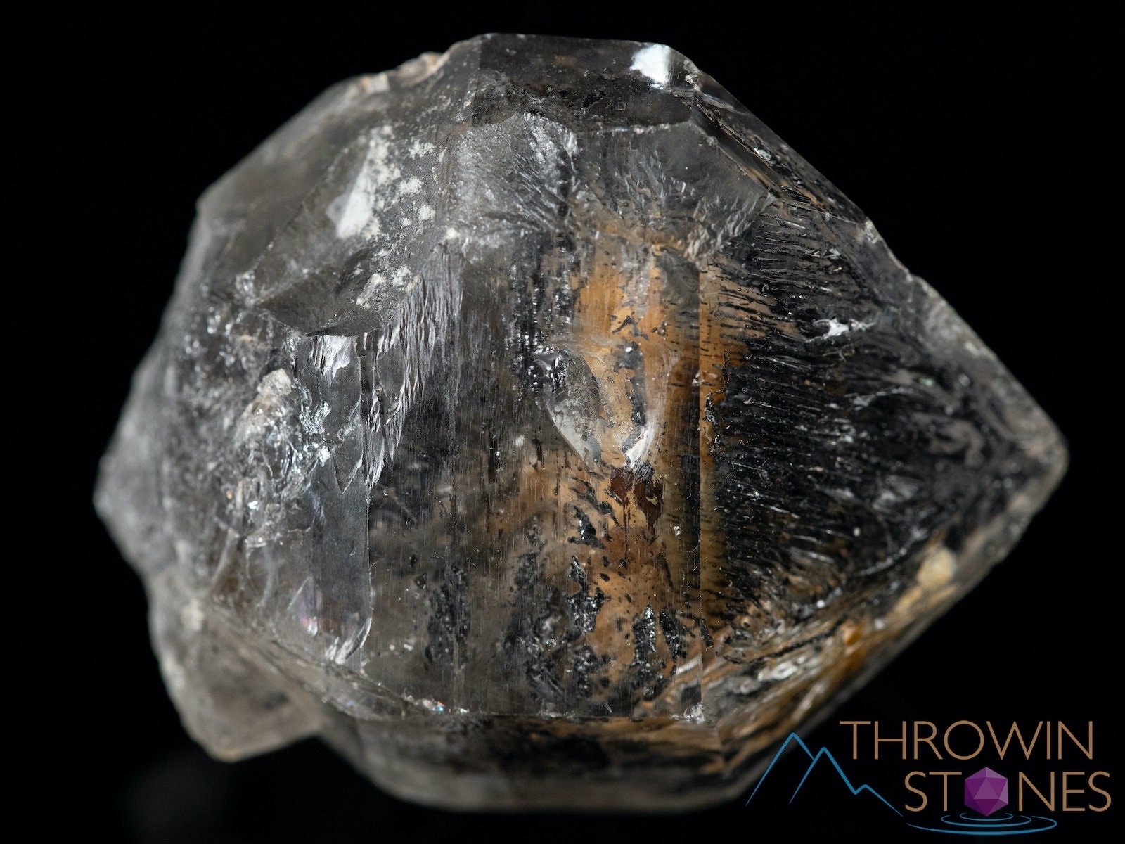 Natural Quartz Crystal with Carbon Inclusions - Unique Raw Stone Specimen for Home Decor, Healing & Collection | Perfect Housewarming Gift & Spiritual Decor (40088) | Ideal for Meditation Spaces, Office Desk & Crystal Healing Practices
