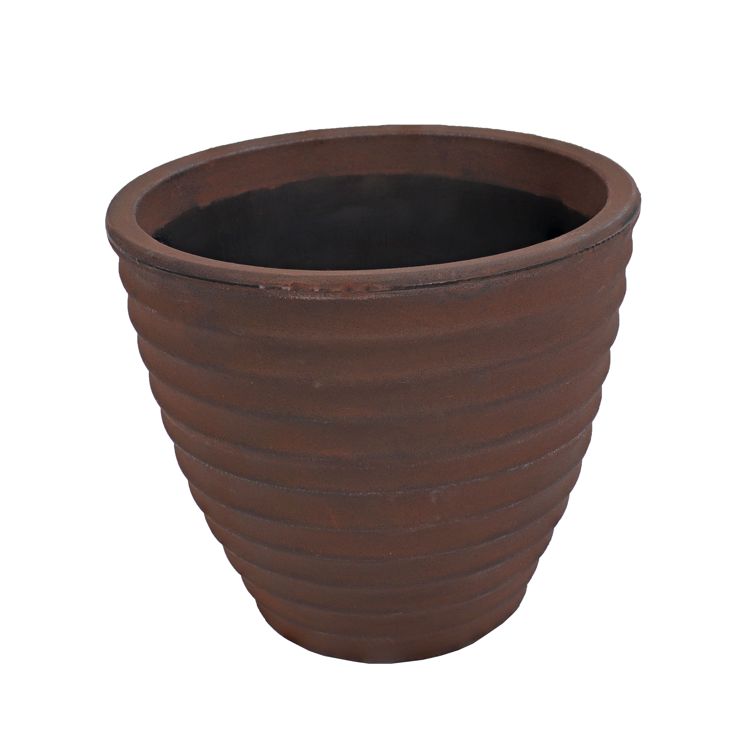 Sunnydaze Polyresin Ribbed Outdoor Plant Pot - Rust-Resistant Garden Decor for Patio, Deck & Balcony | Perfect for Succulents, Herbs & Flowers