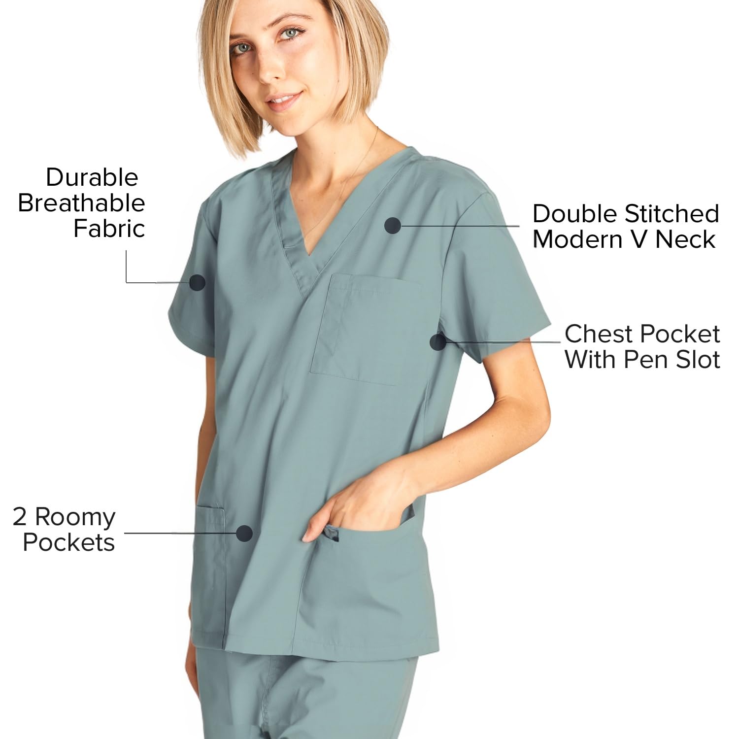 Dagacci Medical Scrubs Set for Women & Men - Comfortable Scrubs Top & Pants for Nurses, Doctors & Healthcare Professionals - Perfect for Hospitals, Clinics & Medical Work Environments