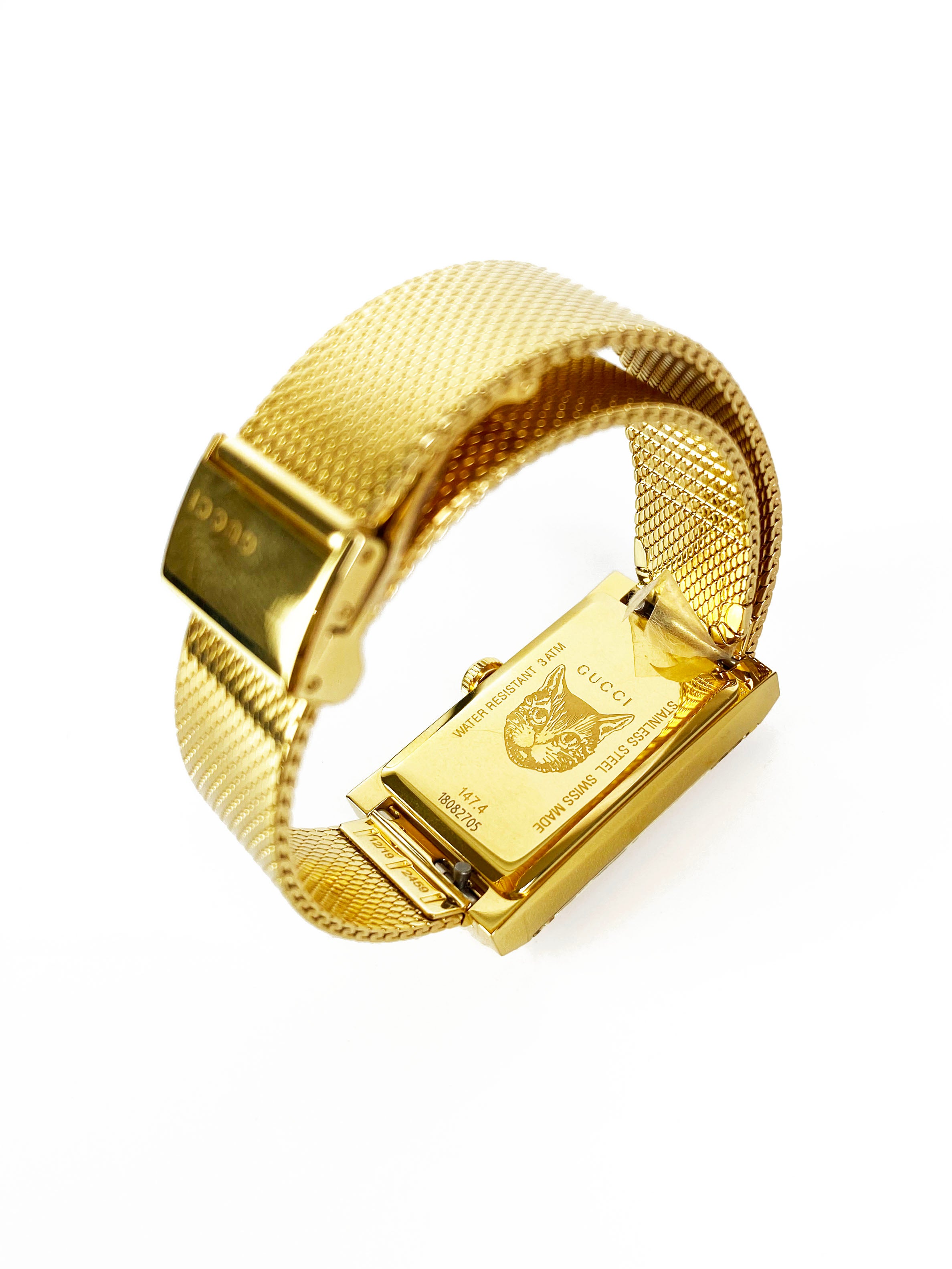 Gucci Gold G Frame Watch for Women - Luxury Designer Timepiece with Stainless Steel Band - Perfect for Business, Parties & Everyday Wear