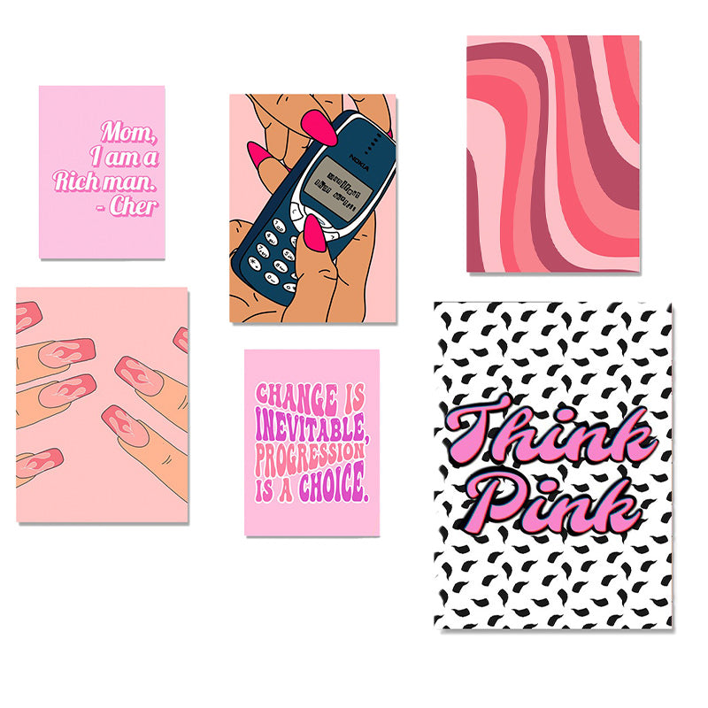 Think Pink Canvas Posters - Aesthetic Wall Art for Home & Office Decor - Perfect for Bedroom, Living Room & Gifts