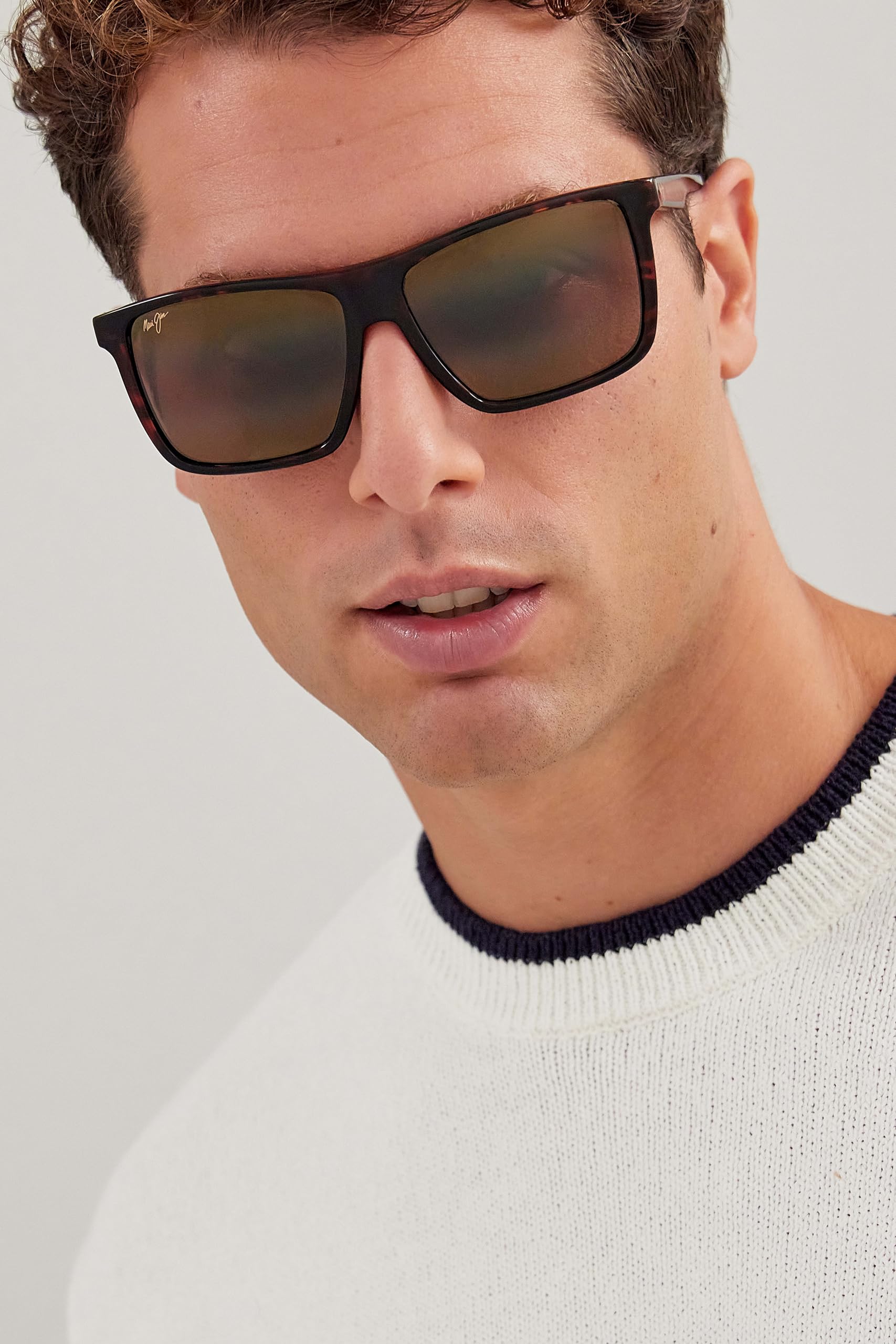 Maui Jim Mamalu Bay Rectangular Polarized Sunglasses for Men & Women - UV Protection, Lightweight Frame - Perfect for Beach, Driving & Outdoor Activities