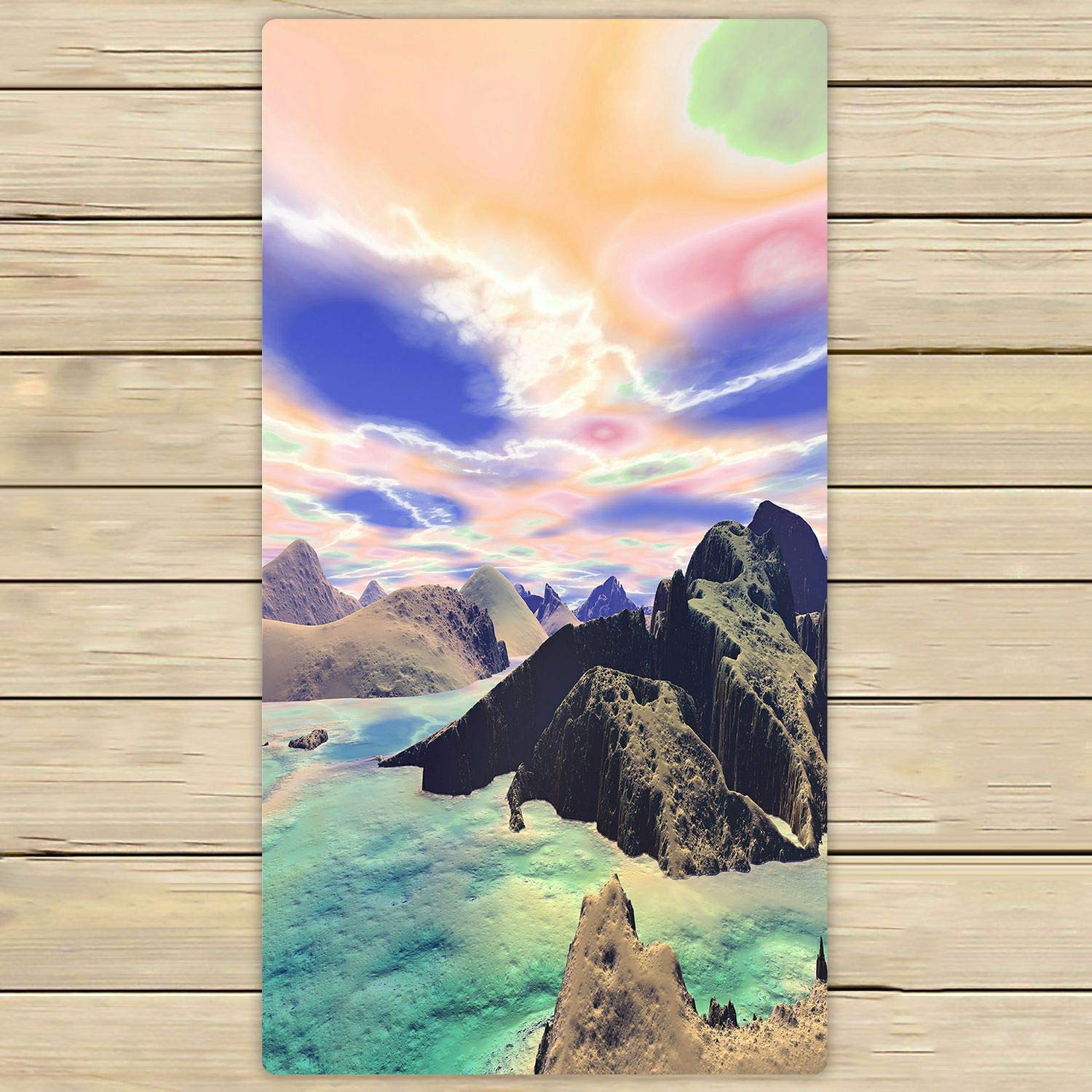 ABPHQTO Alien Planet Rocks Lake Towels - 30x56 Inch Super Absorbent Quick Dry Beach Towels for Pool, Bath, Travel & Hand Spa | Perfect for Beach Vacations, Swimming, Yoga & Outdoor Adventures